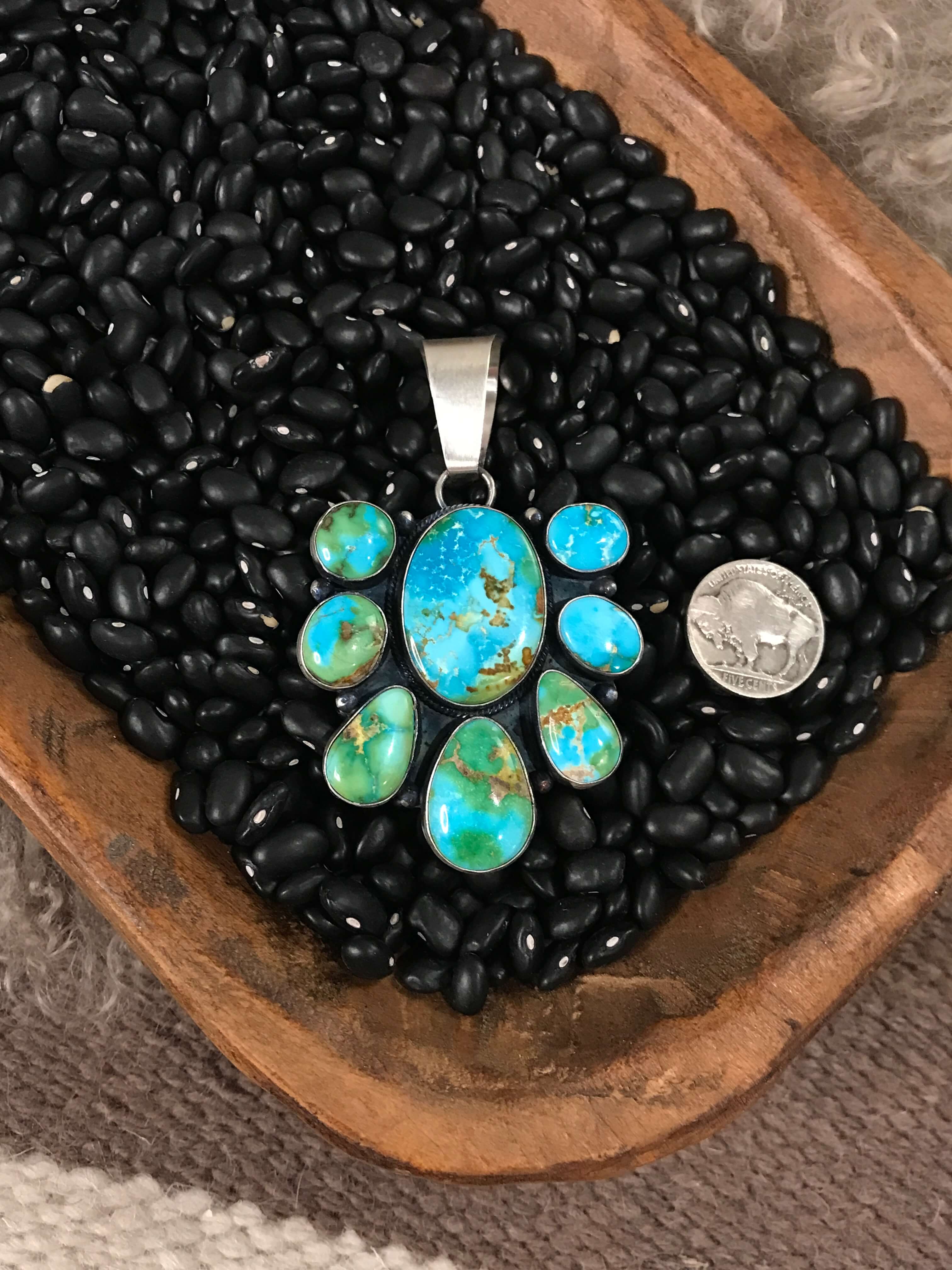 The Ezzi Pendant-Pendants-Calli Co., Turquoise and Silver Jewelry, Native American Handmade, Zuni Tribe, Navajo Tribe, Brock Texas