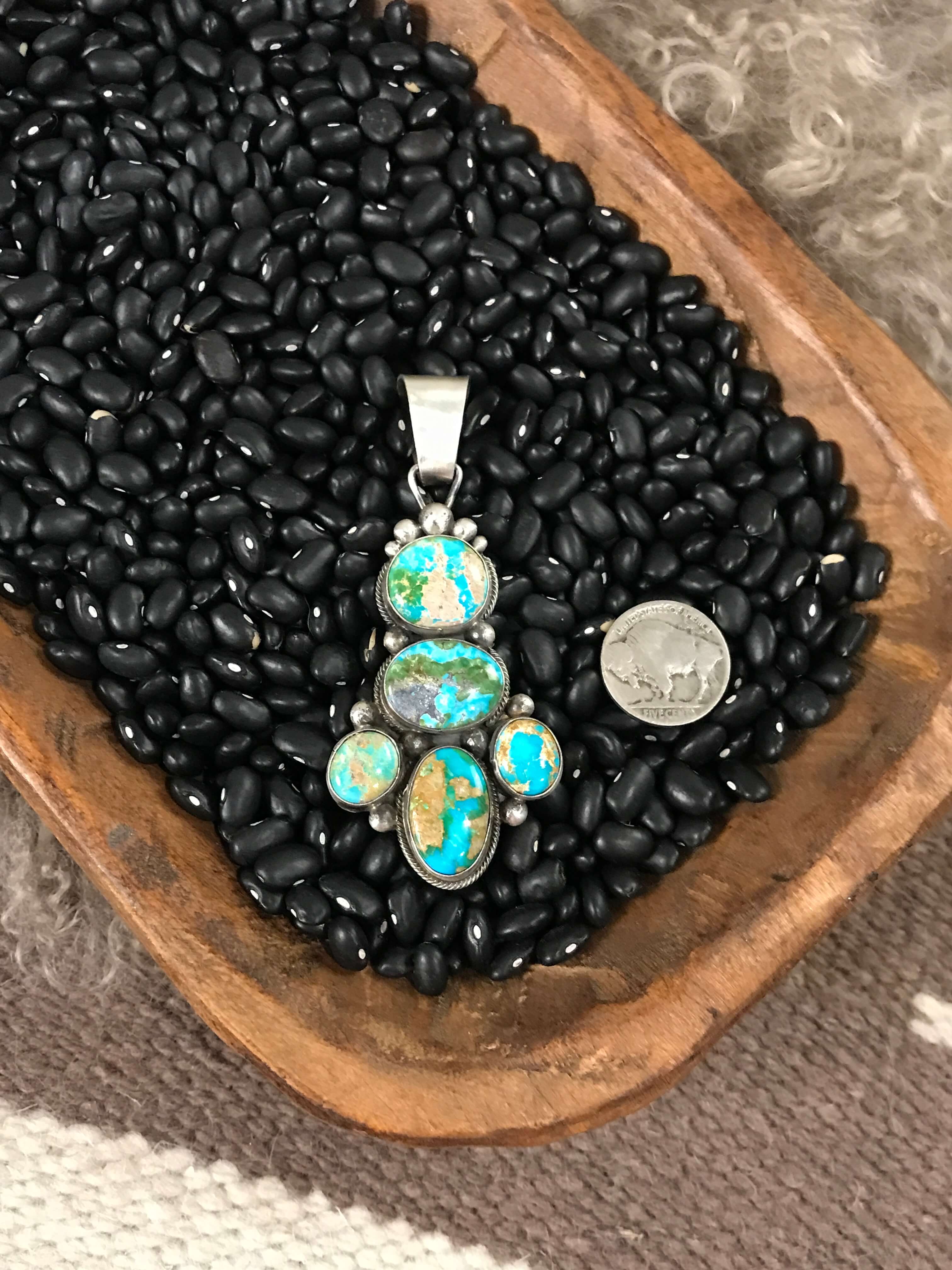 The Luckley Pendant-Pendants-Calli Co., Turquoise and Silver Jewelry, Native American Handmade, Zuni Tribe, Navajo Tribe, Brock Texas