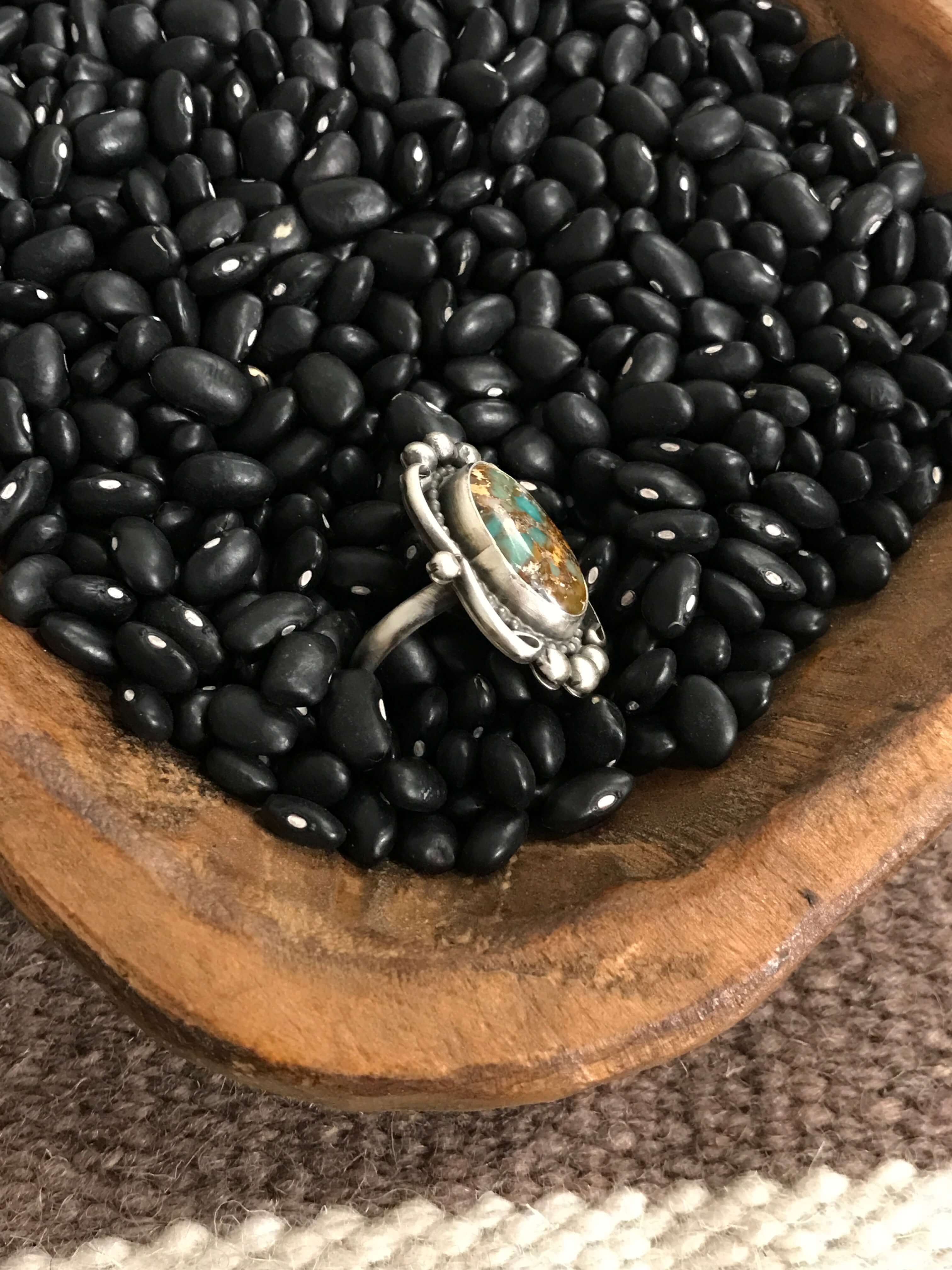 The Eddy Adjustable Turquoise Ring-Rings-Calli Co., Turquoise and Silver Jewelry, Native American Handmade, Zuni Tribe, Navajo Tribe, Brock Texas