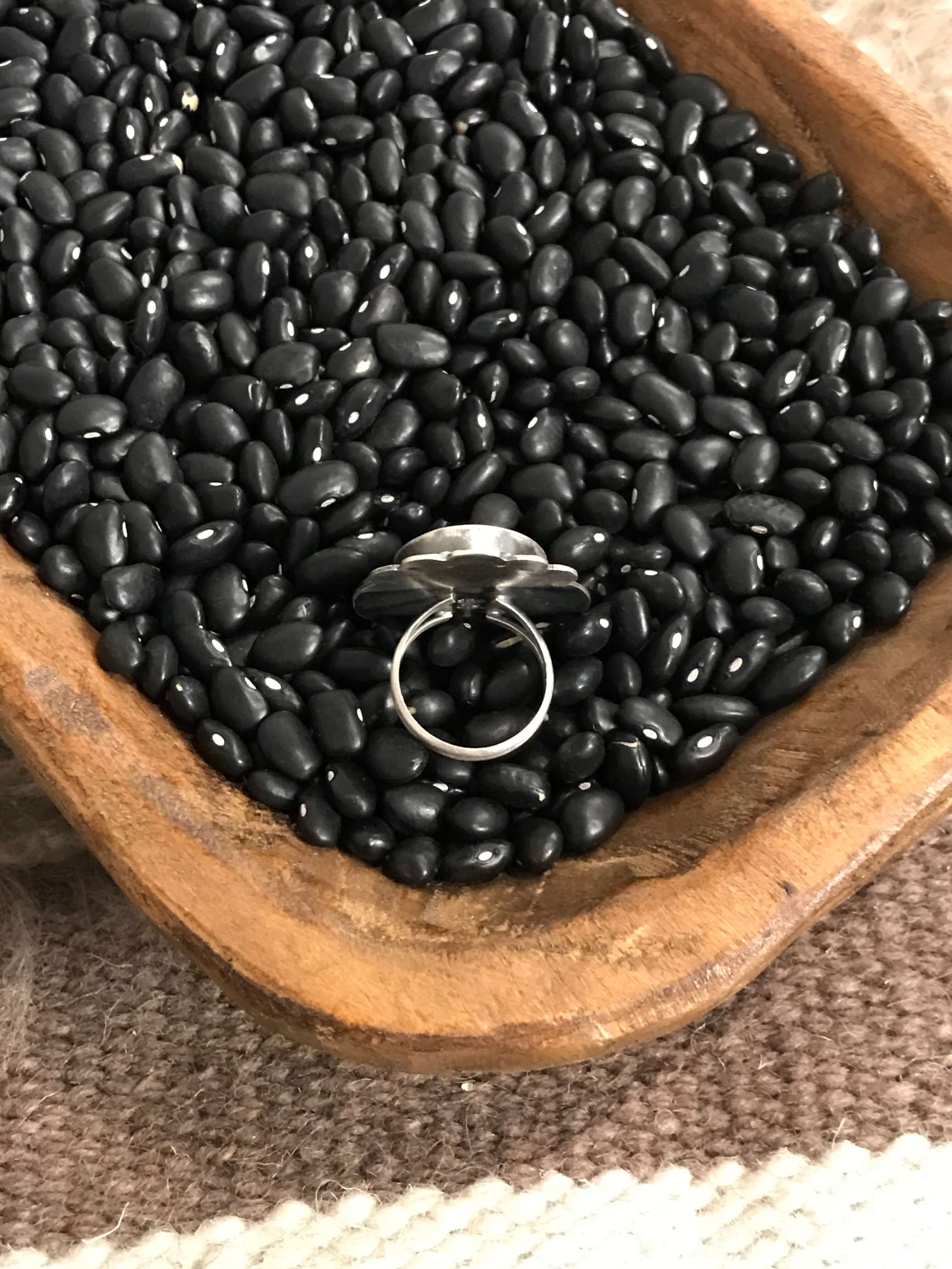 The Sierra Blanca Ring, Sz. 8-Rings-Calli Co., Turquoise and Silver Jewelry, Native American Handmade, Zuni Tribe, Navajo Tribe, Brock Texas