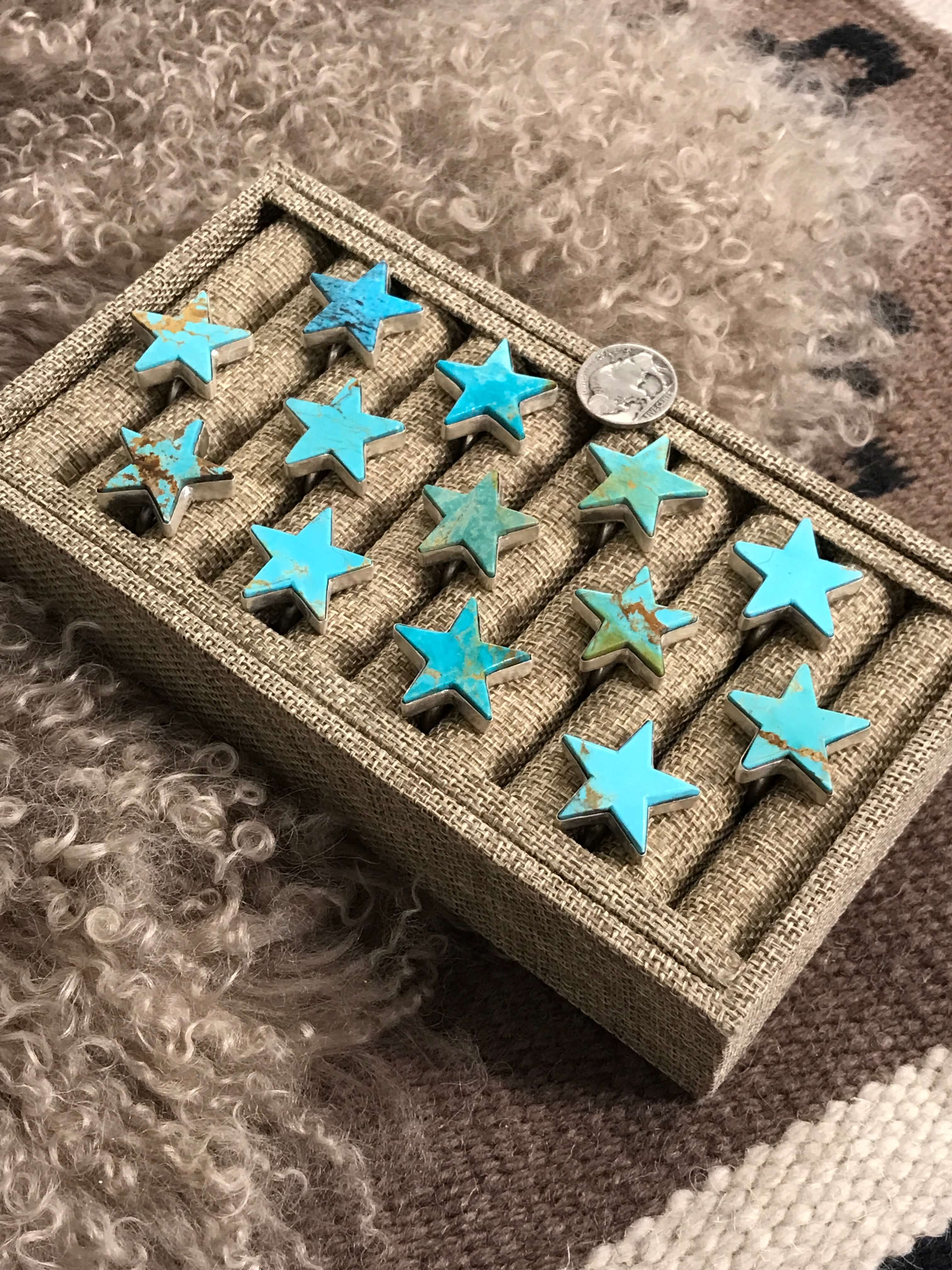 The Stardust Adjustable Turquoise Rings-Rings-Calli Co., Turquoise and Silver Jewelry, Native American Handmade, Zuni Tribe, Navajo Tribe, Brock Texas