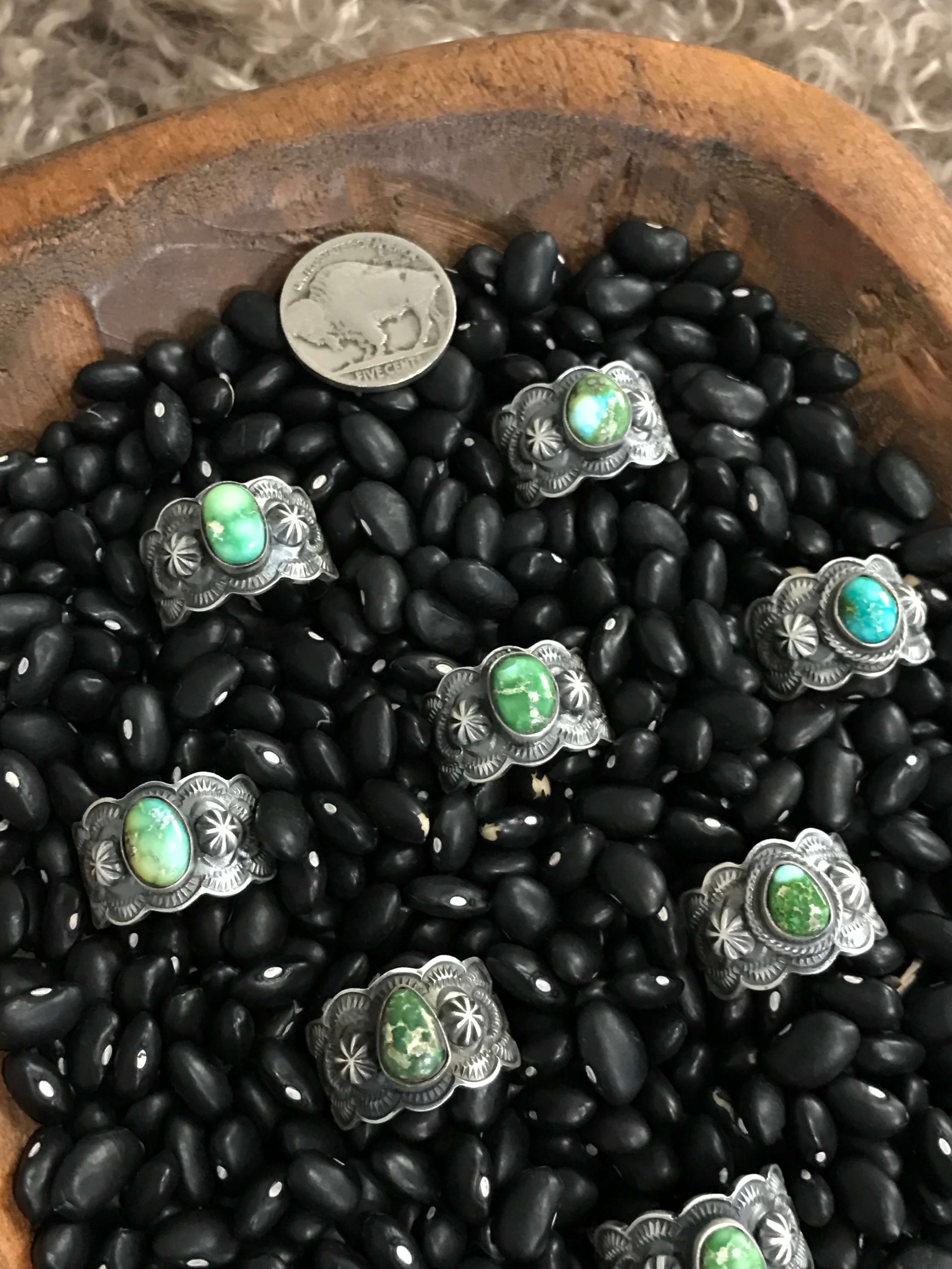 The Willowick Rings-Rings-Calli Co., Turquoise and Silver Jewelry, Native American Handmade, Zuni Tribe, Navajo Tribe, Brock Texas