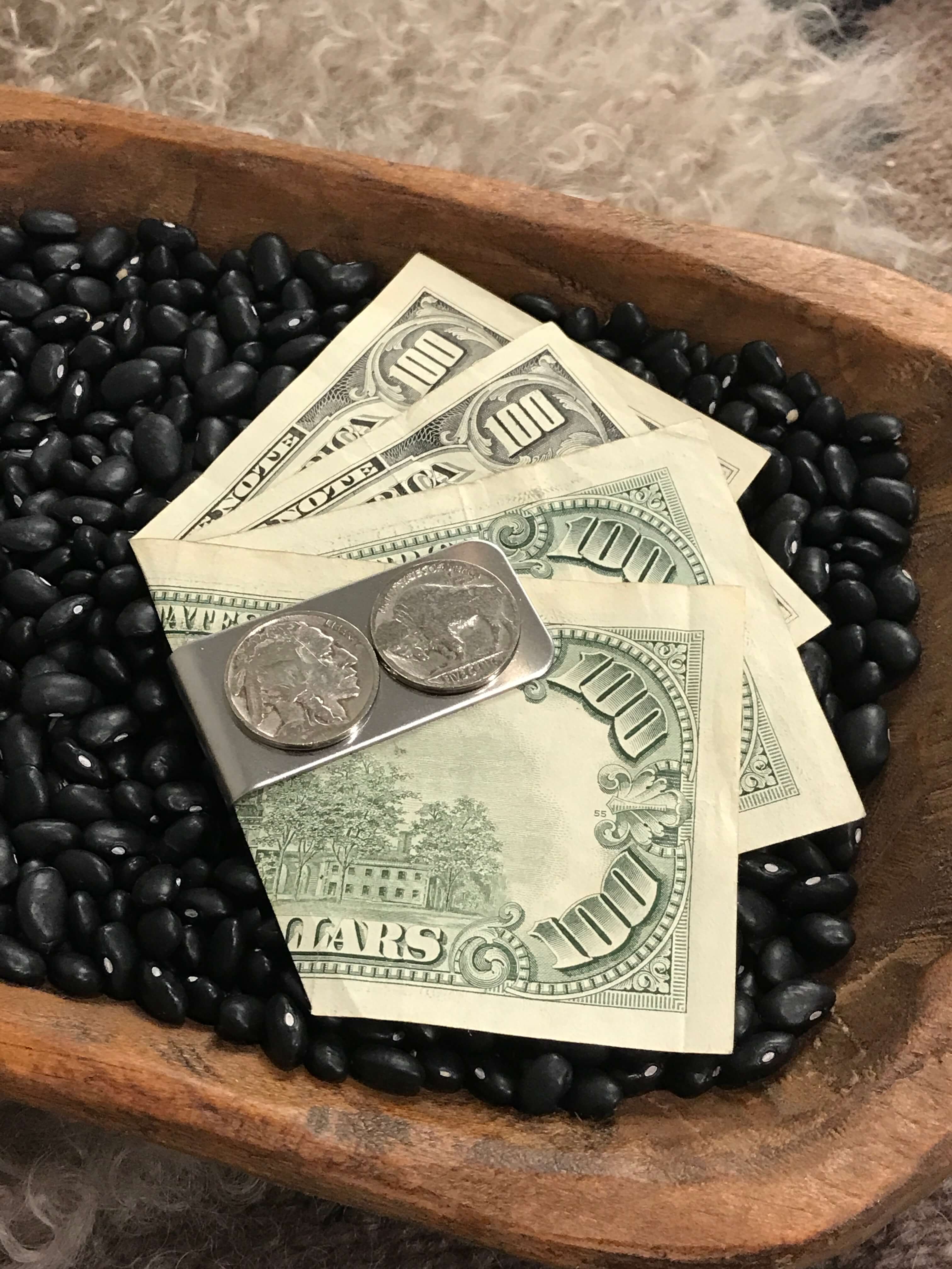 The Buffalo Nickel Money Clip-Miscellaneous-Calli Co., Turquoise and Silver Jewelry, Native American Handmade, Zuni Tribe, Navajo Tribe, Brock Texas