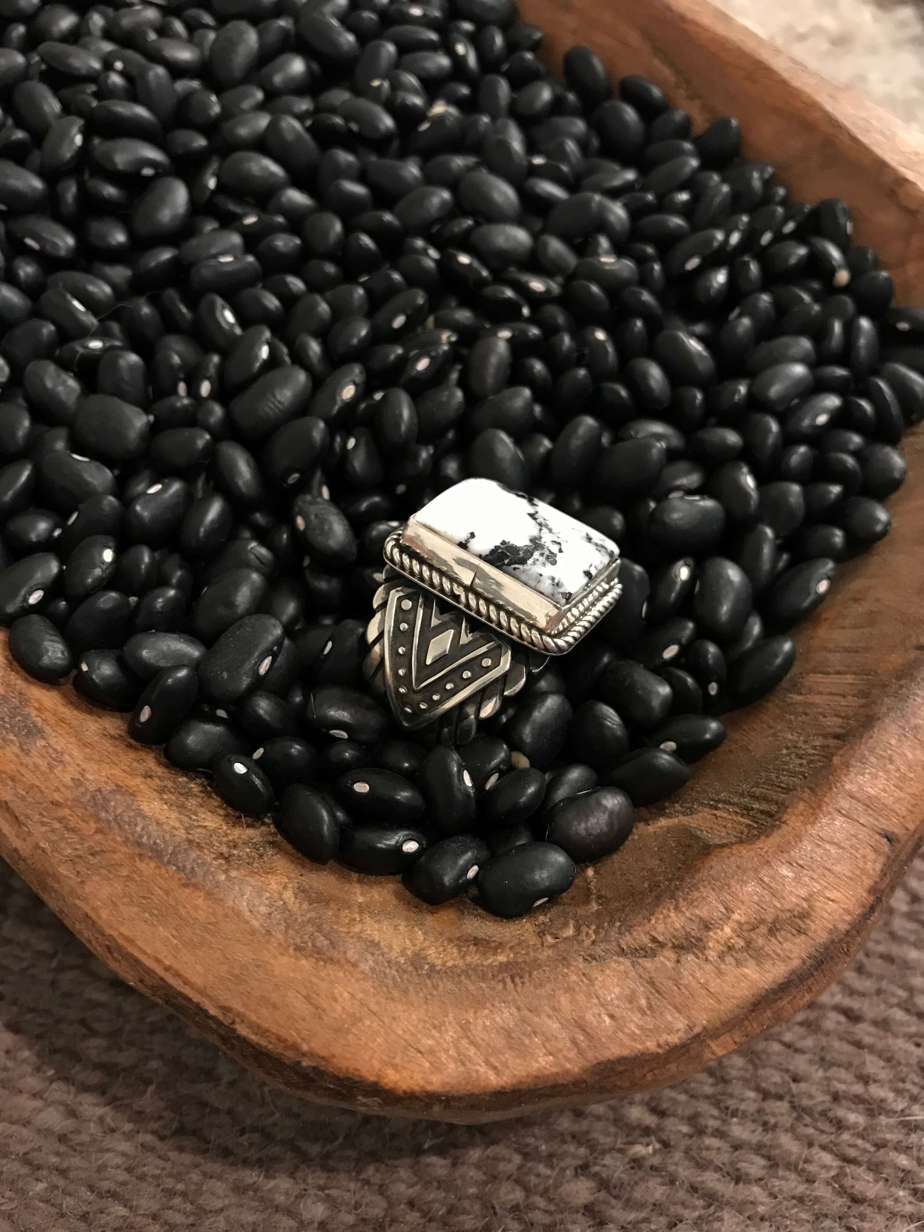 The Willa De Sol Ring, Sz 11.5-Rings-Calli Co., Turquoise and Silver Jewelry, Native American Handmade, Zuni Tribe, Navajo Tribe, Brock Texas