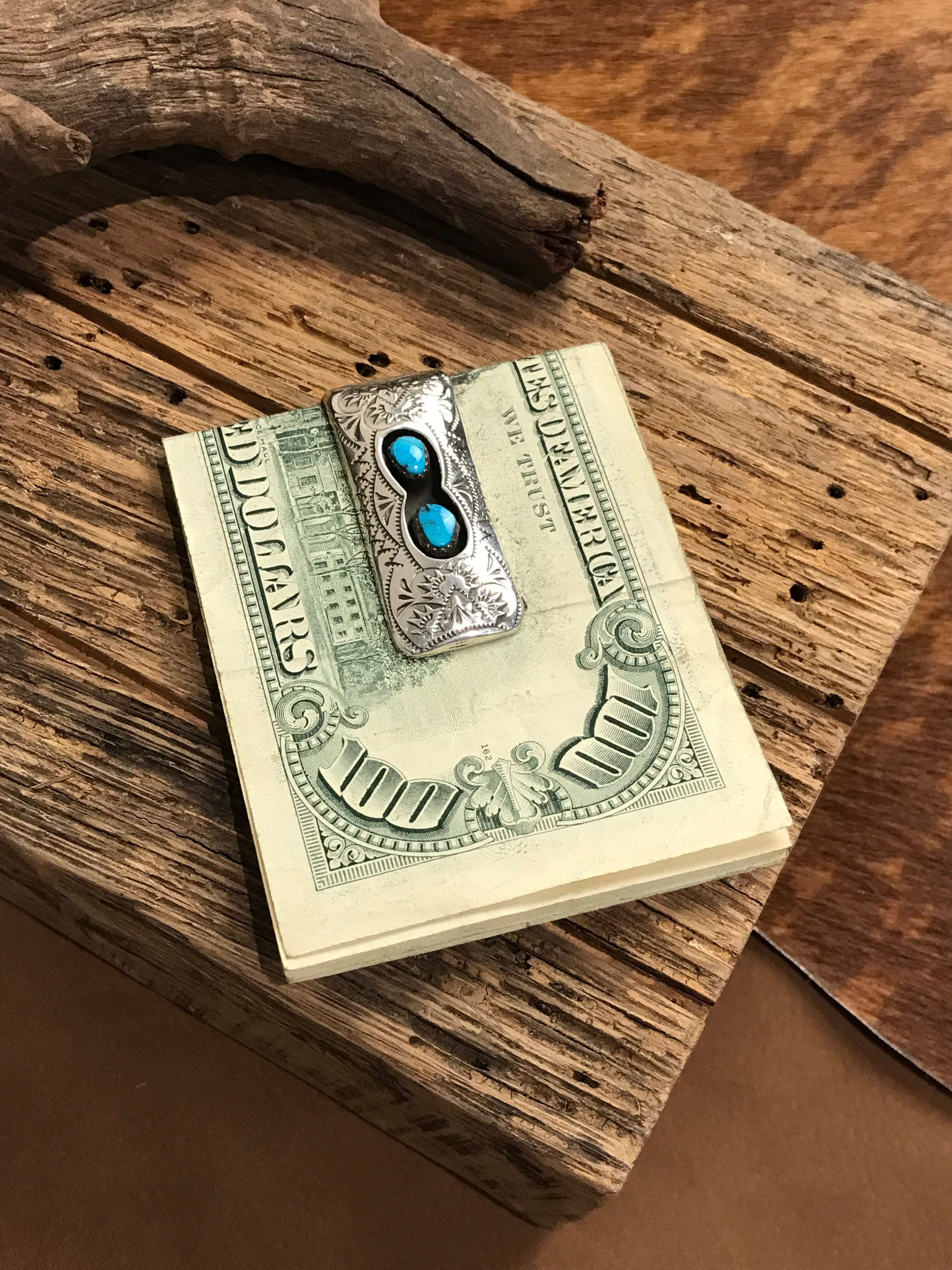 The Minnewaukan Money Clip, 1-Miscellaneous-Calli Co., Turquoise and Silver Jewelry, Native American Handmade, Zuni Tribe, Navajo Tribe, Brock Texas