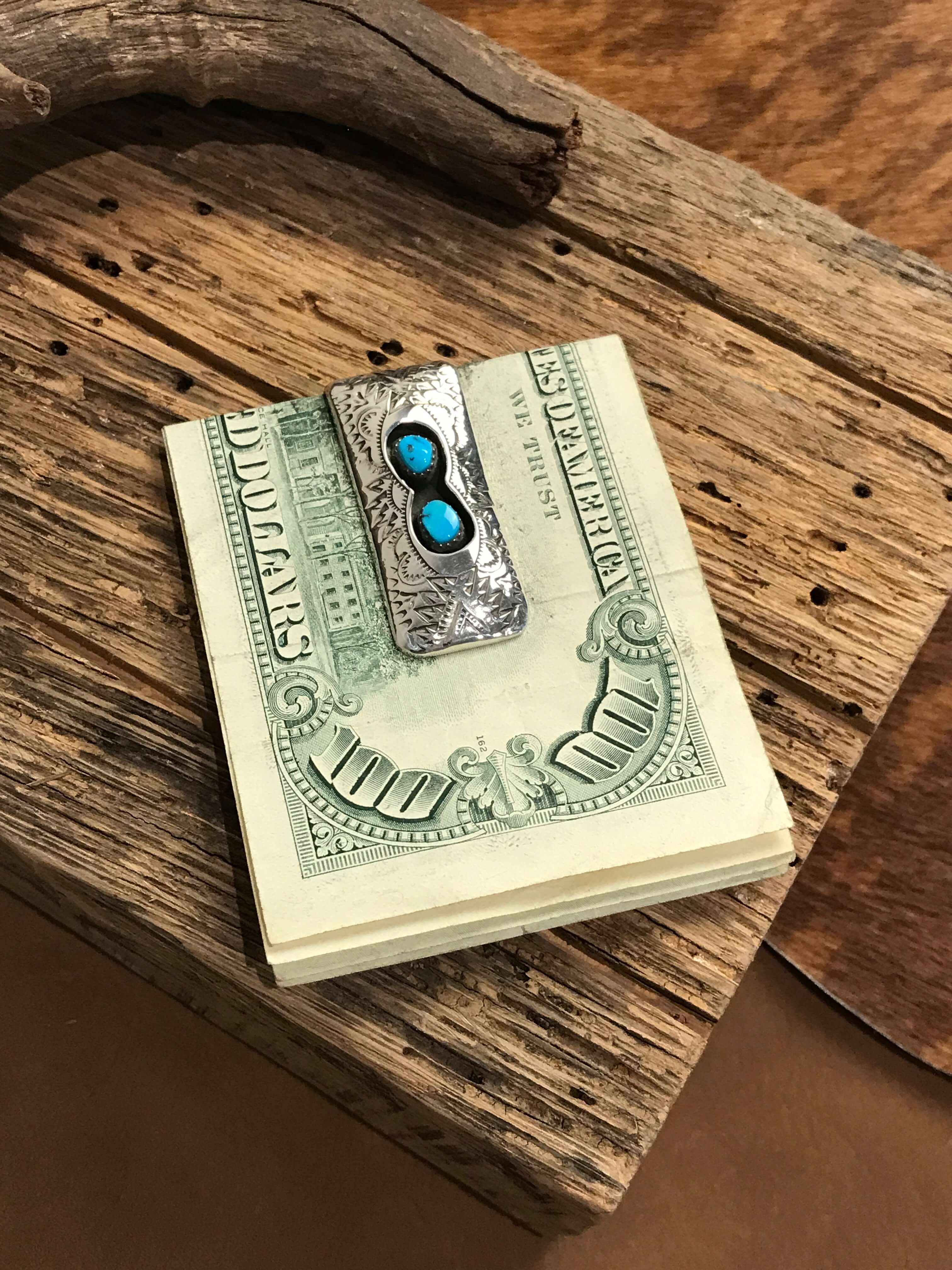 The Minnewaukan Money Clip, 3-Miscellaneous-Calli Co., Turquoise and Silver Jewelry, Native American Handmade, Zuni Tribe, Navajo Tribe, Brock Texas