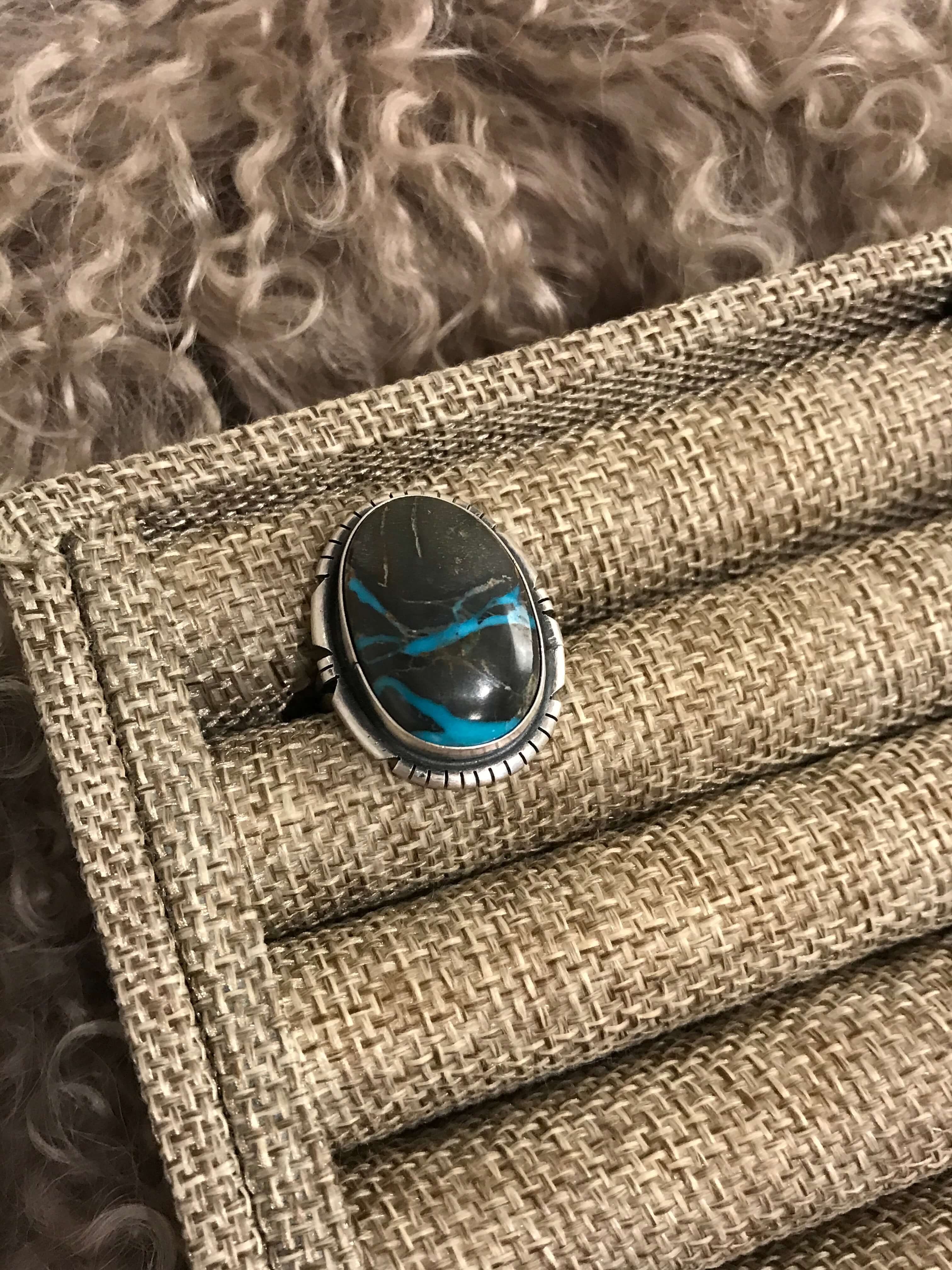The Ridgin Ring 2, Sz 9 xx-Rings-Calli Co., Turquoise and Silver Jewelry, Native American Handmade, Zuni Tribe, Navajo Tribe, Brock Texas