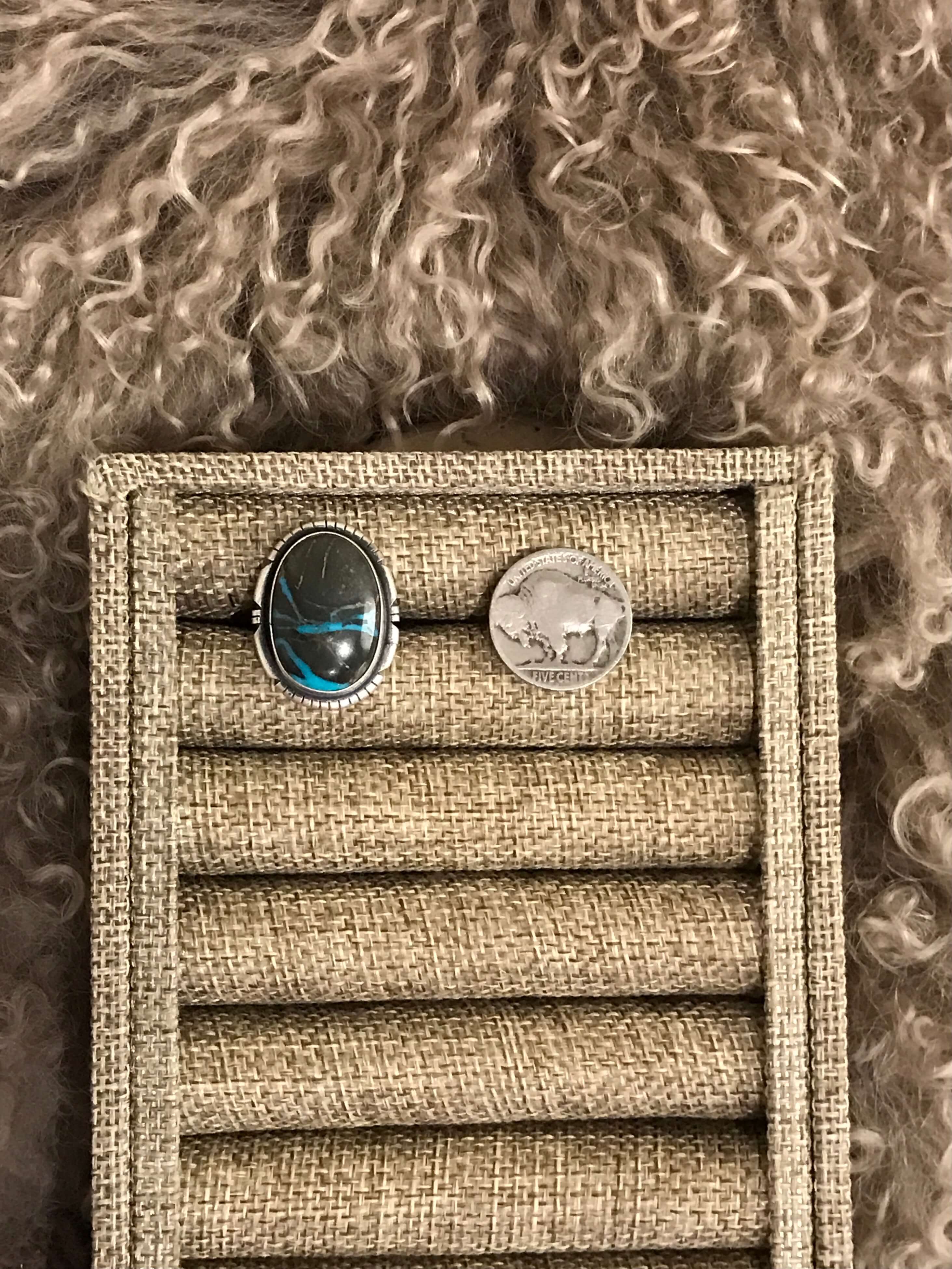 The Ridgin Ring 2, Sz 9 xx-Rings-Calli Co., Turquoise and Silver Jewelry, Native American Handmade, Zuni Tribe, Navajo Tribe, Brock Texas