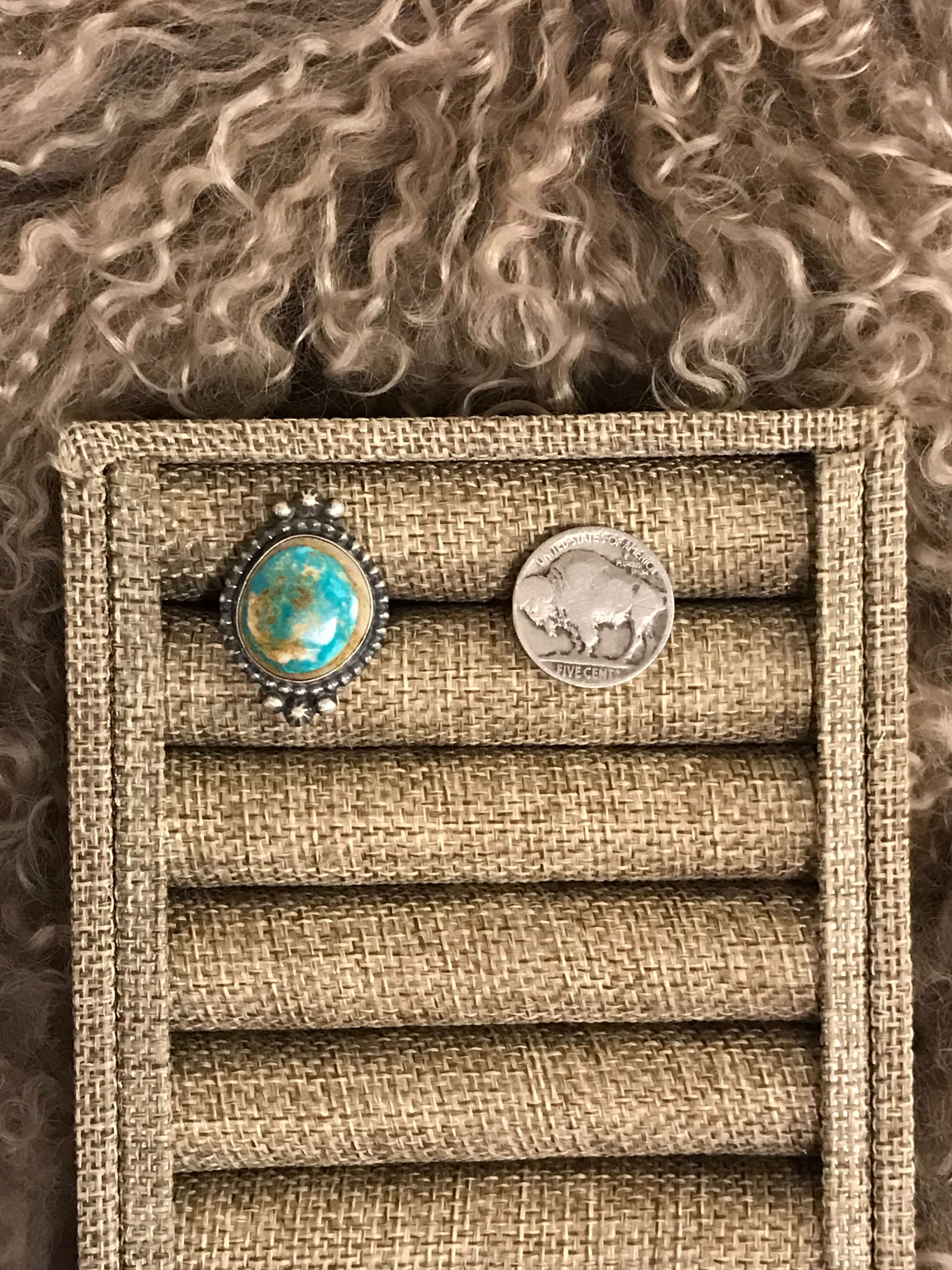 The Noatak Ring, Sz 7.5-Rings-Calli Co., Turquoise and Silver Jewelry, Native American Handmade, Zuni Tribe, Navajo Tribe, Brock Texas