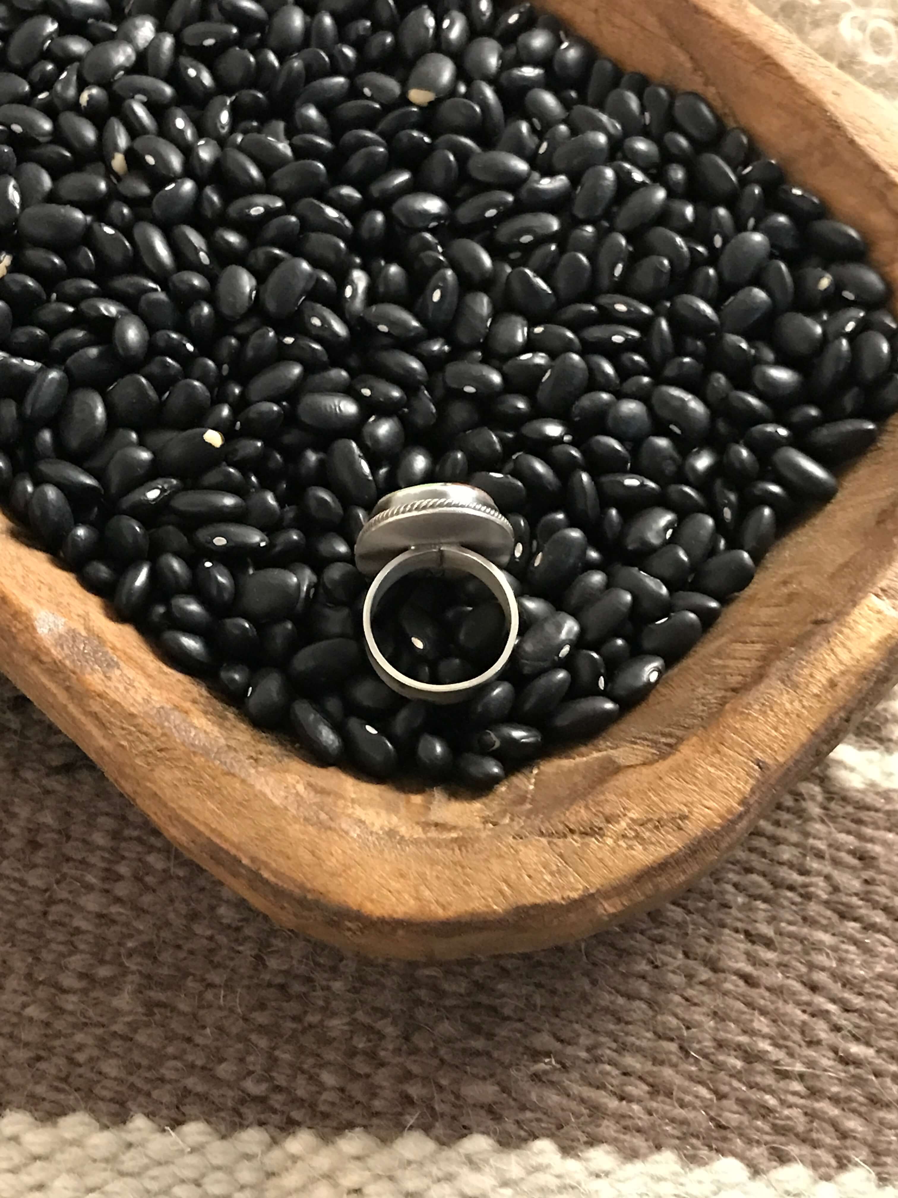 The De Leon Ring, Sz 8-Rings-Calli Co., Turquoise and Silver Jewelry, Native American Handmade, Zuni Tribe, Navajo Tribe, Brock Texas