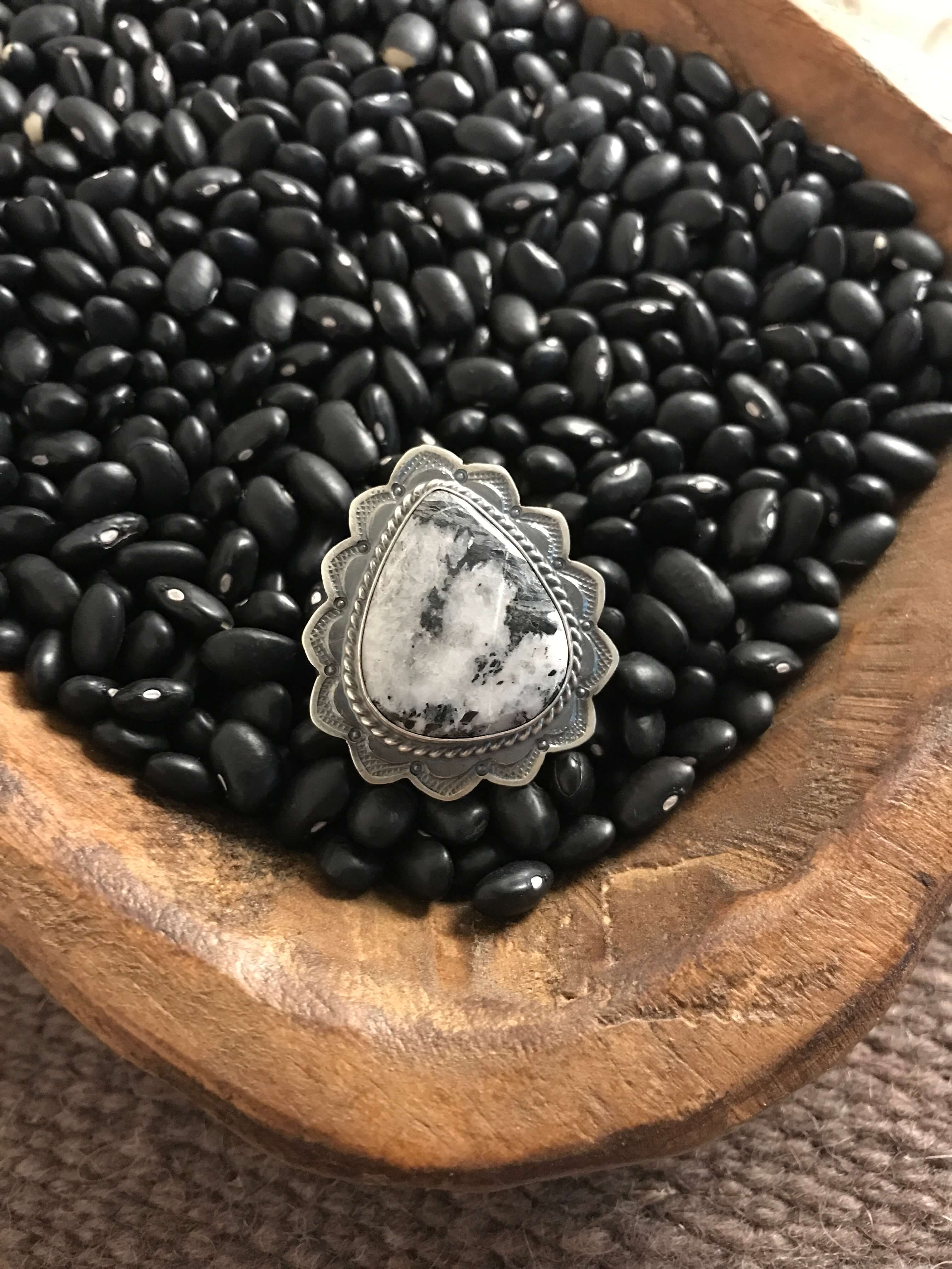 The Kylo Ring, Sz 8-Rings-Calli Co., Turquoise and Silver Jewelry, Native American Handmade, Zuni Tribe, Navajo Tribe, Brock Texas