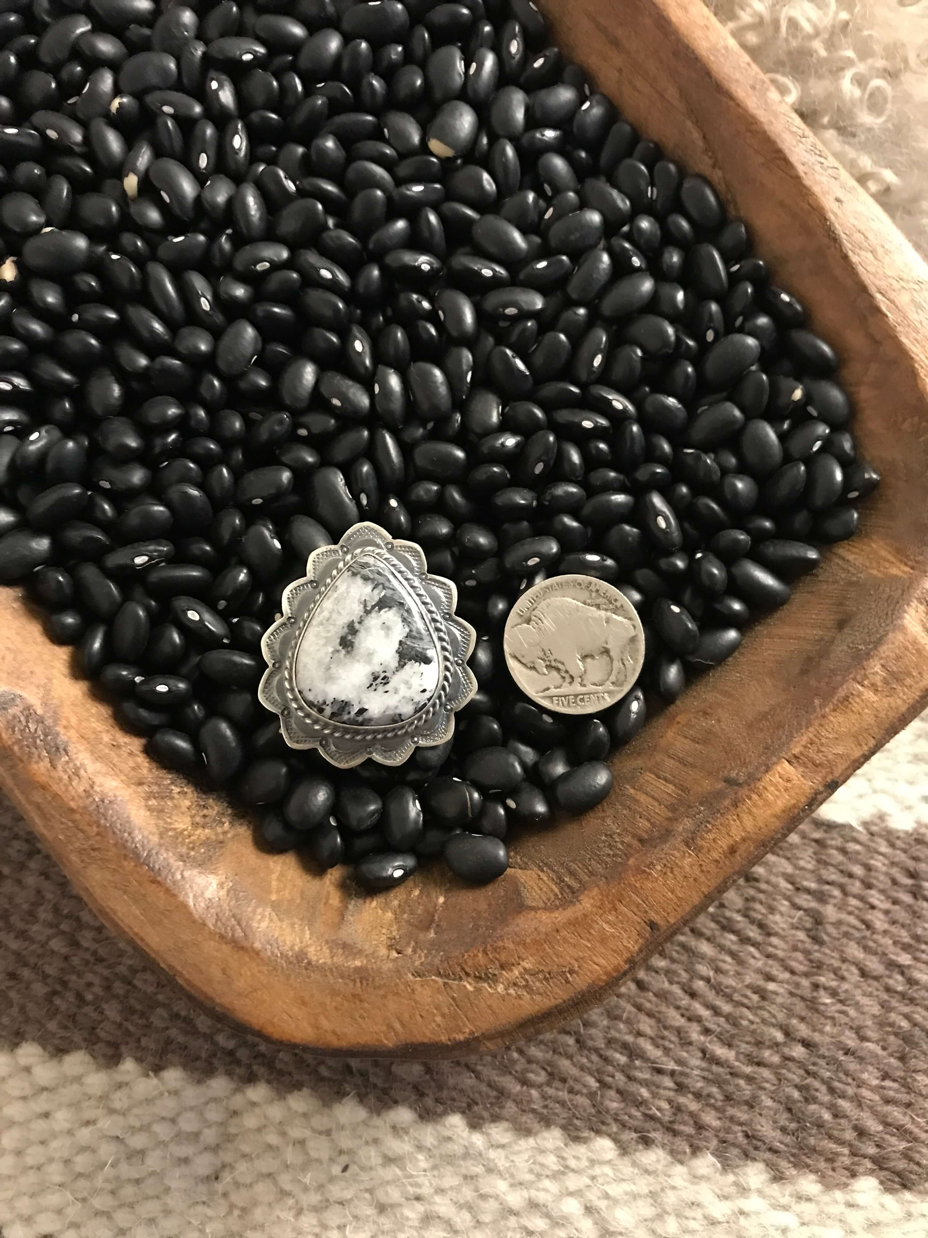 The Kylo Ring, Sz 8-Rings-Calli Co., Turquoise and Silver Jewelry, Native American Handmade, Zuni Tribe, Navajo Tribe, Brock Texas