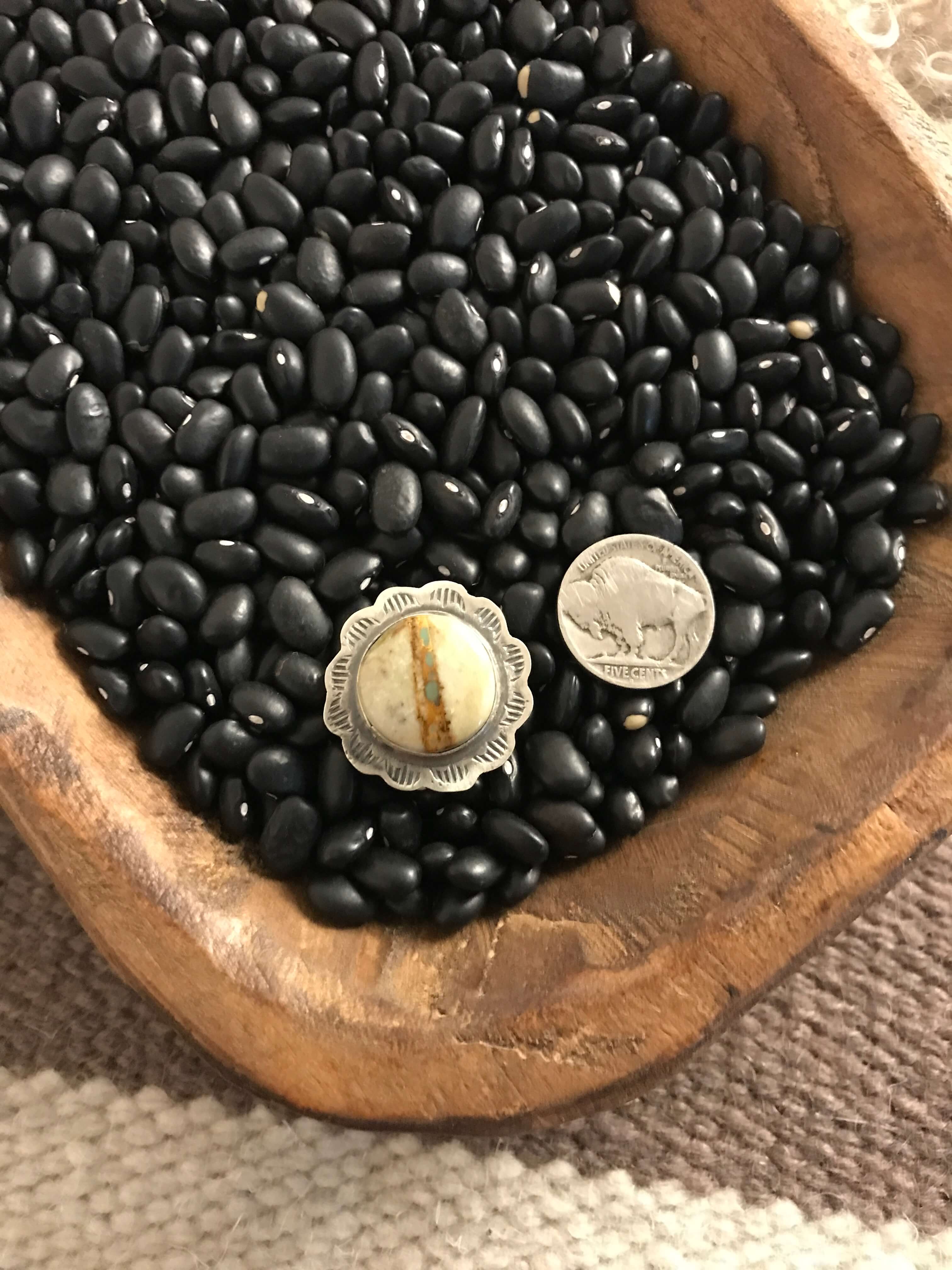 The Thunder Road Adjustable Ring, 1 xx-Rings-Calli Co., Turquoise and Silver Jewelry, Native American Handmade, Zuni Tribe, Navajo Tribe, Brock Texas