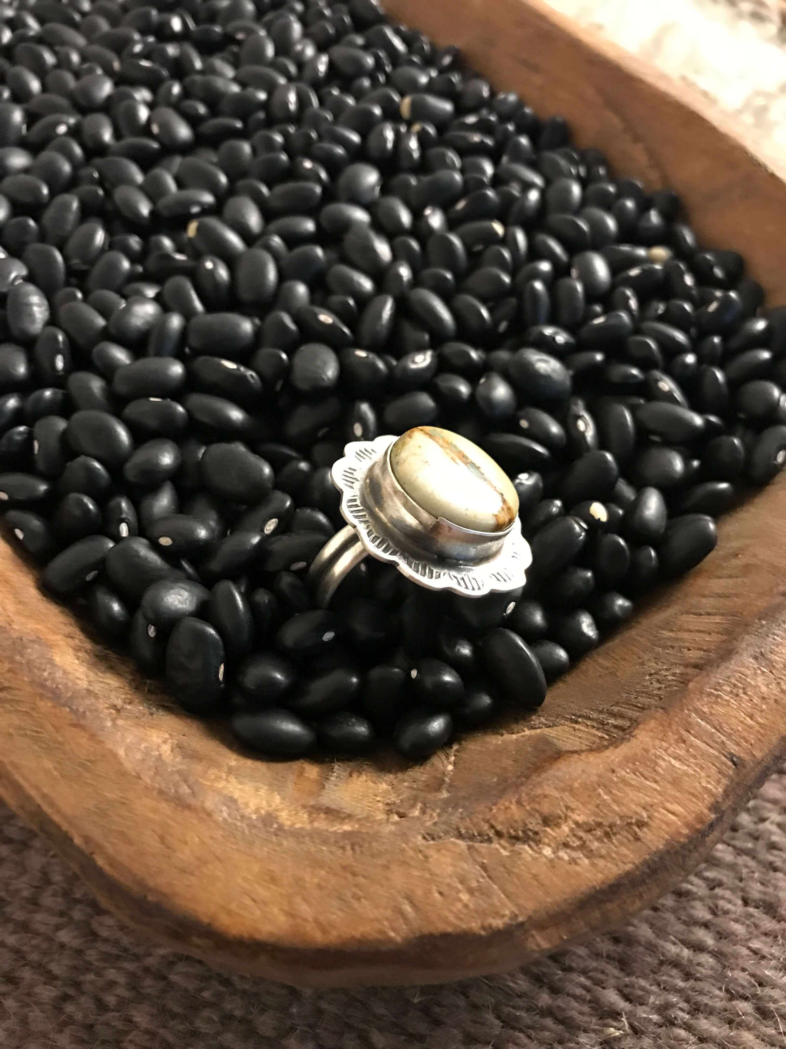 The Thunder Road Adjustable Ring, 1 xx-Rings-Calli Co., Turquoise and Silver Jewelry, Native American Handmade, Zuni Tribe, Navajo Tribe, Brock Texas