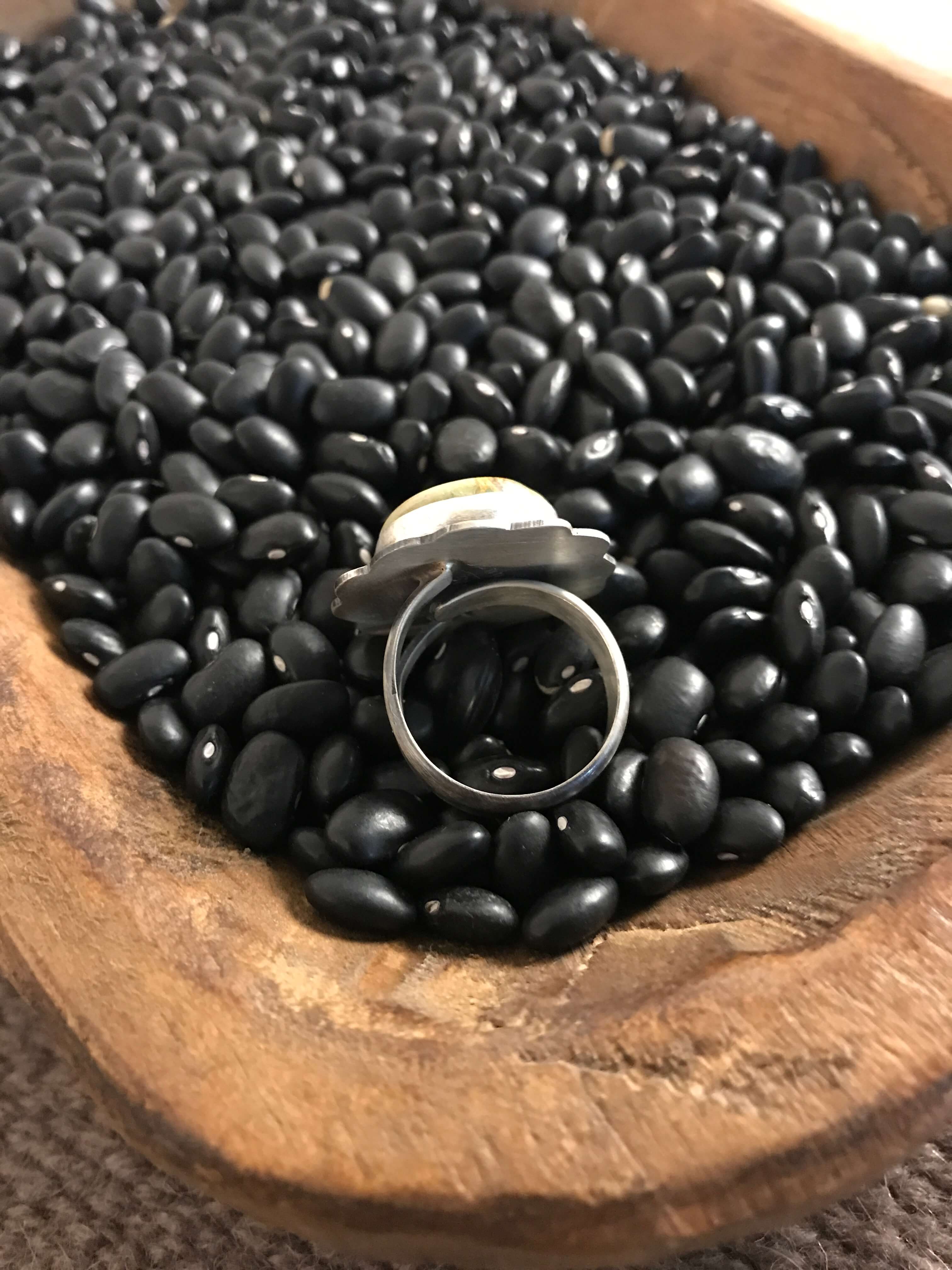 The Thunder Road Adjustable Ring, 1 xx-Rings-Calli Co., Turquoise and Silver Jewelry, Native American Handmade, Zuni Tribe, Navajo Tribe, Brock Texas