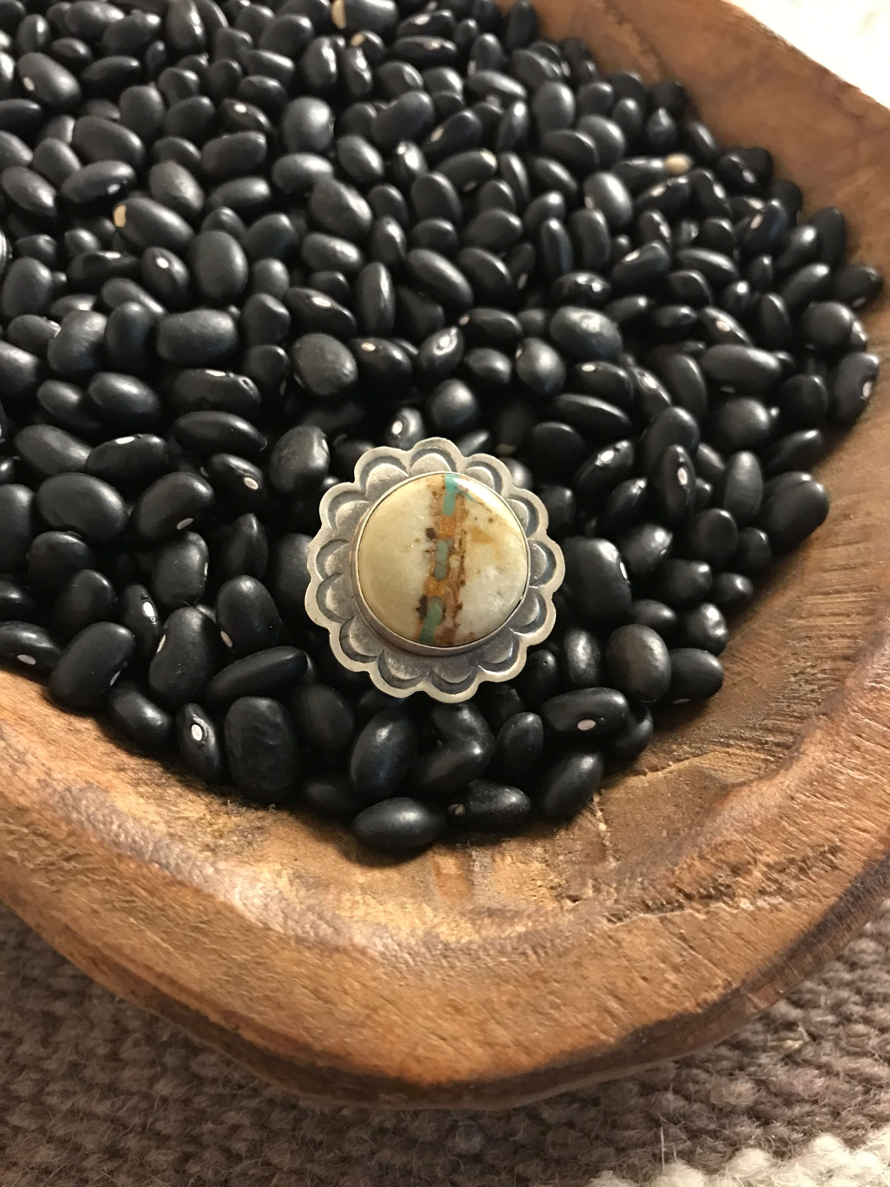 The Thunder Road Adjustable Ring, 2 xx-Rings-Calli Co., Turquoise and Silver Jewelry, Native American Handmade, Zuni Tribe, Navajo Tribe, Brock Texas