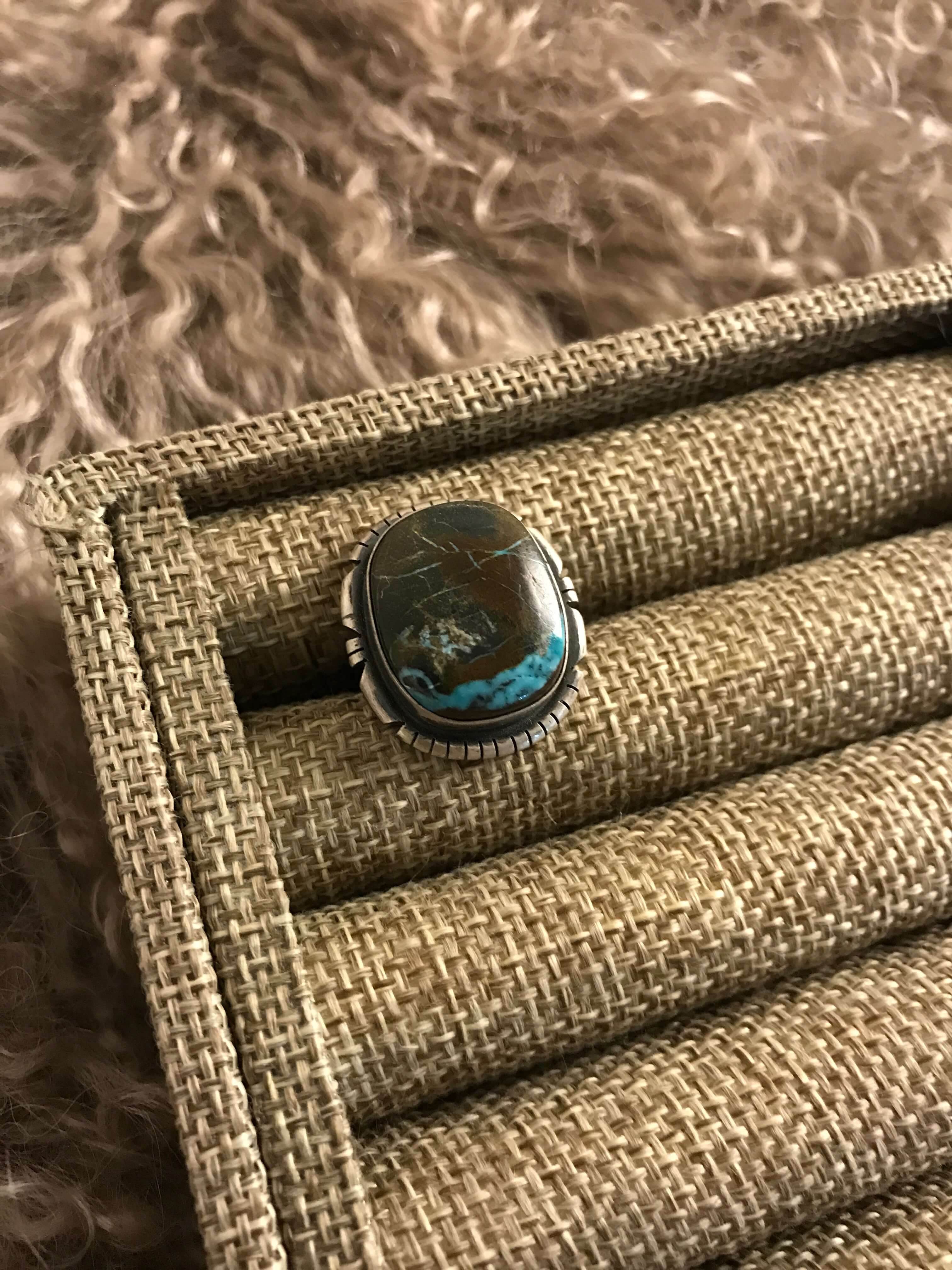 The Ridgin Ring 3, Sz 6-Rings-Calli Co., Turquoise and Silver Jewelry, Native American Handmade, Zuni Tribe, Navajo Tribe, Brock Texas