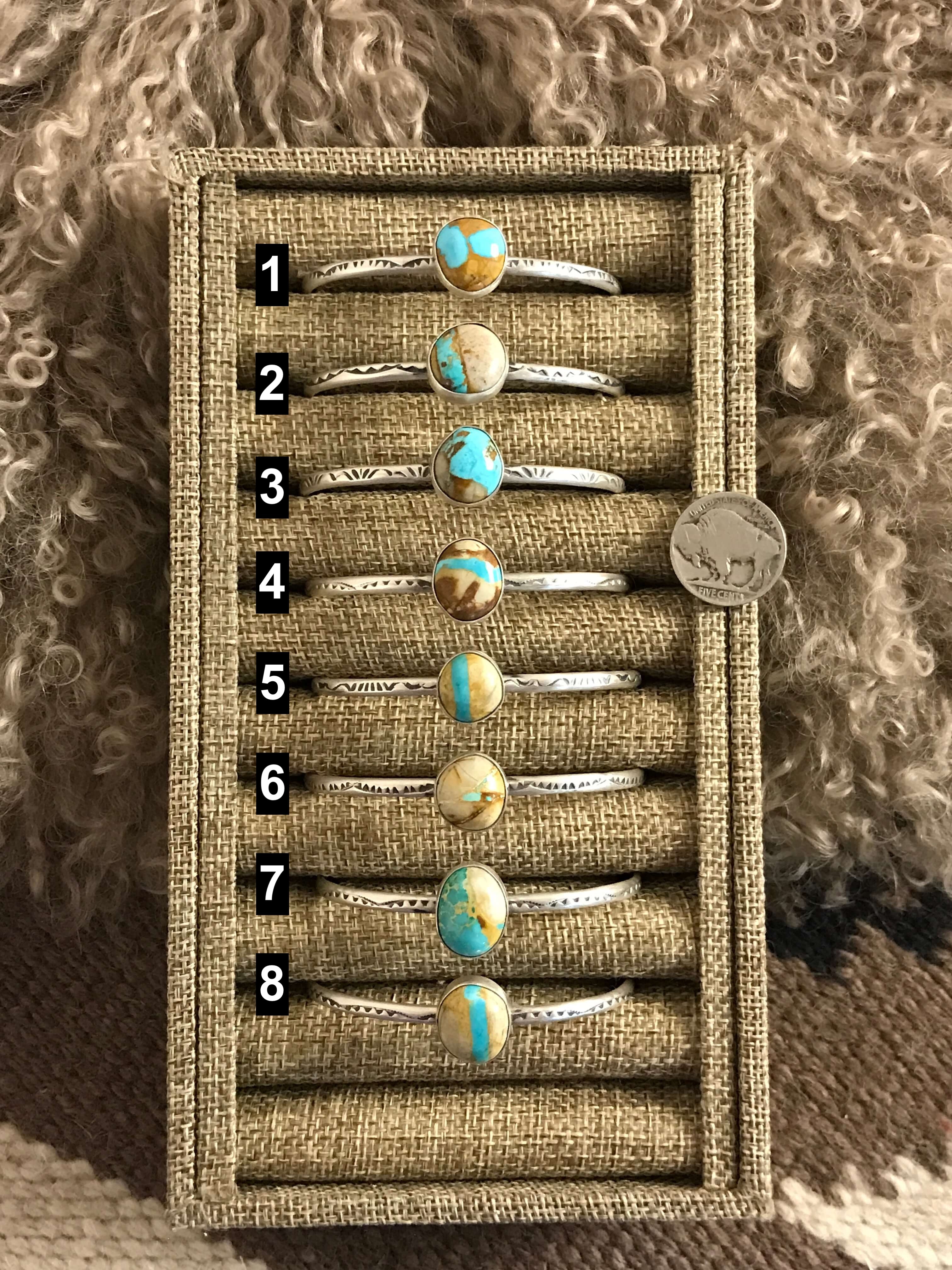 The Wilshire Cuffs xx-Bracelets & Cuffs-Calli Co., Turquoise and Silver Jewelry, Native American Handmade, Zuni Tribe, Navajo Tribe, Brock Texas