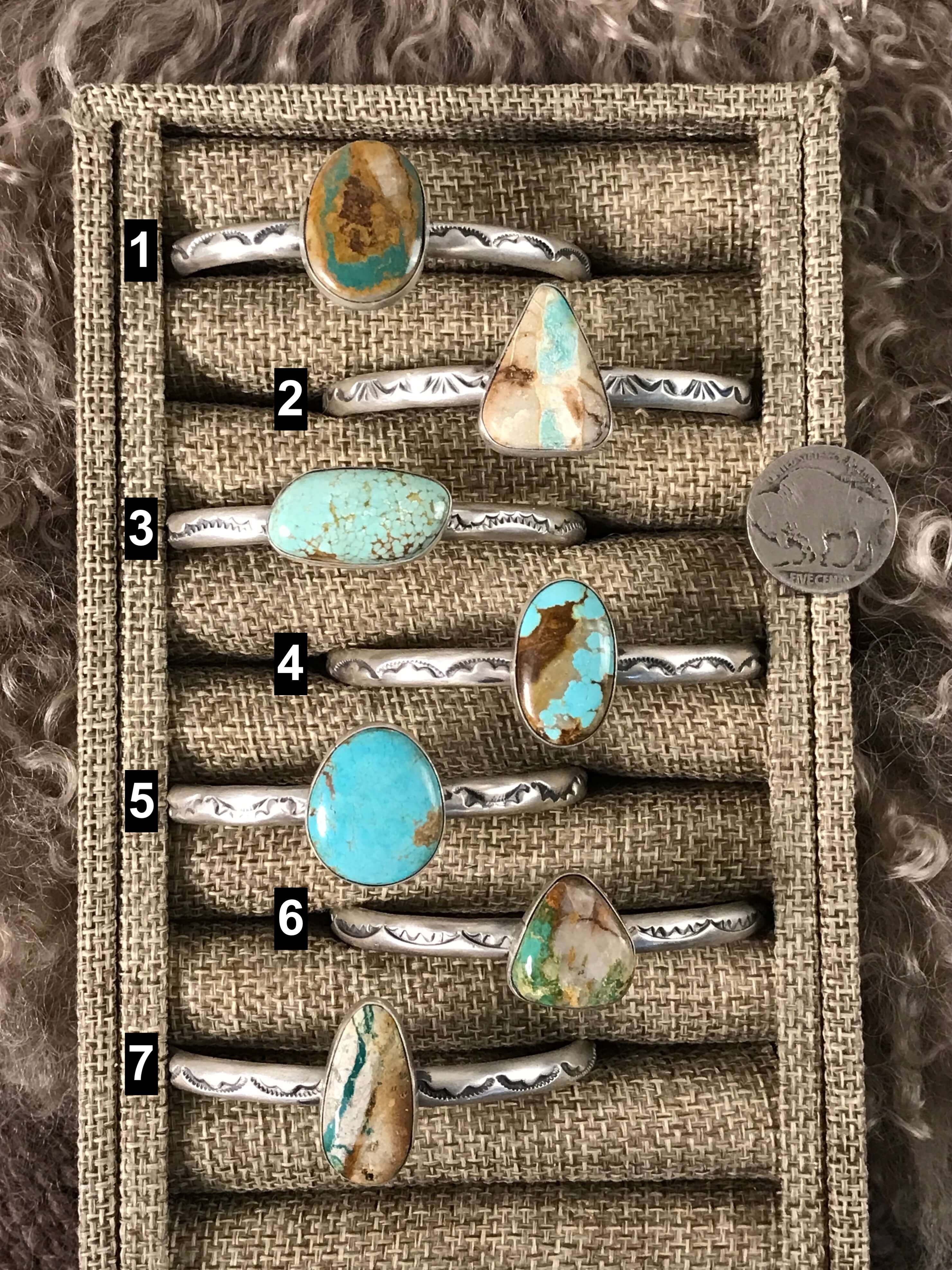 The Four Buttes Cuffs-Bracelets & Cuffs-Calli Co., Turquoise and Silver Jewelry, Native American Handmade, Zuni Tribe, Navajo Tribe, Brock Texas