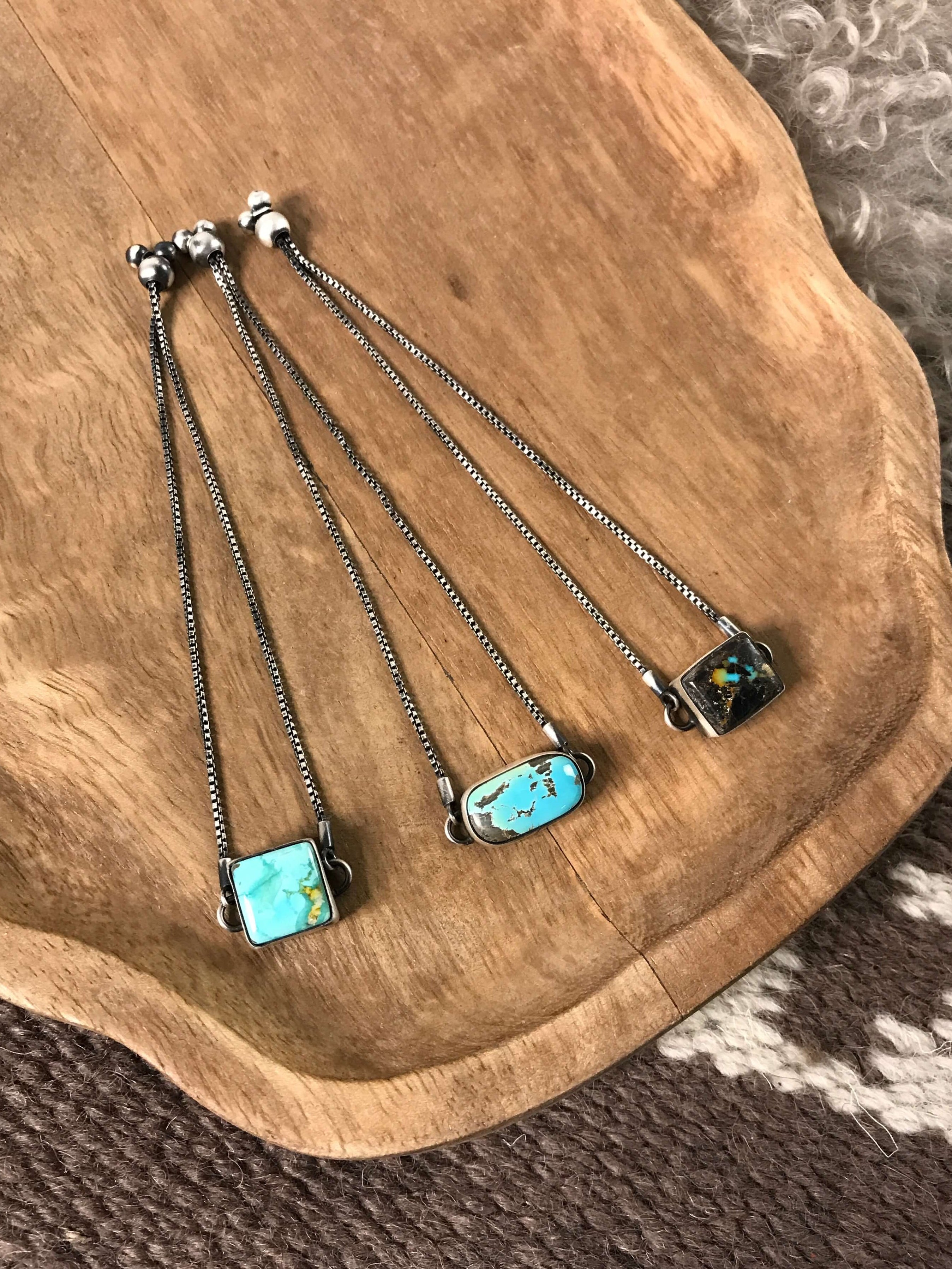 The Awena Bolo Bracelets-Bracelets & Cuffs-Calli Co., Turquoise and Silver Jewelry, Native American Handmade, Zuni Tribe, Navajo Tribe, Brock Texas