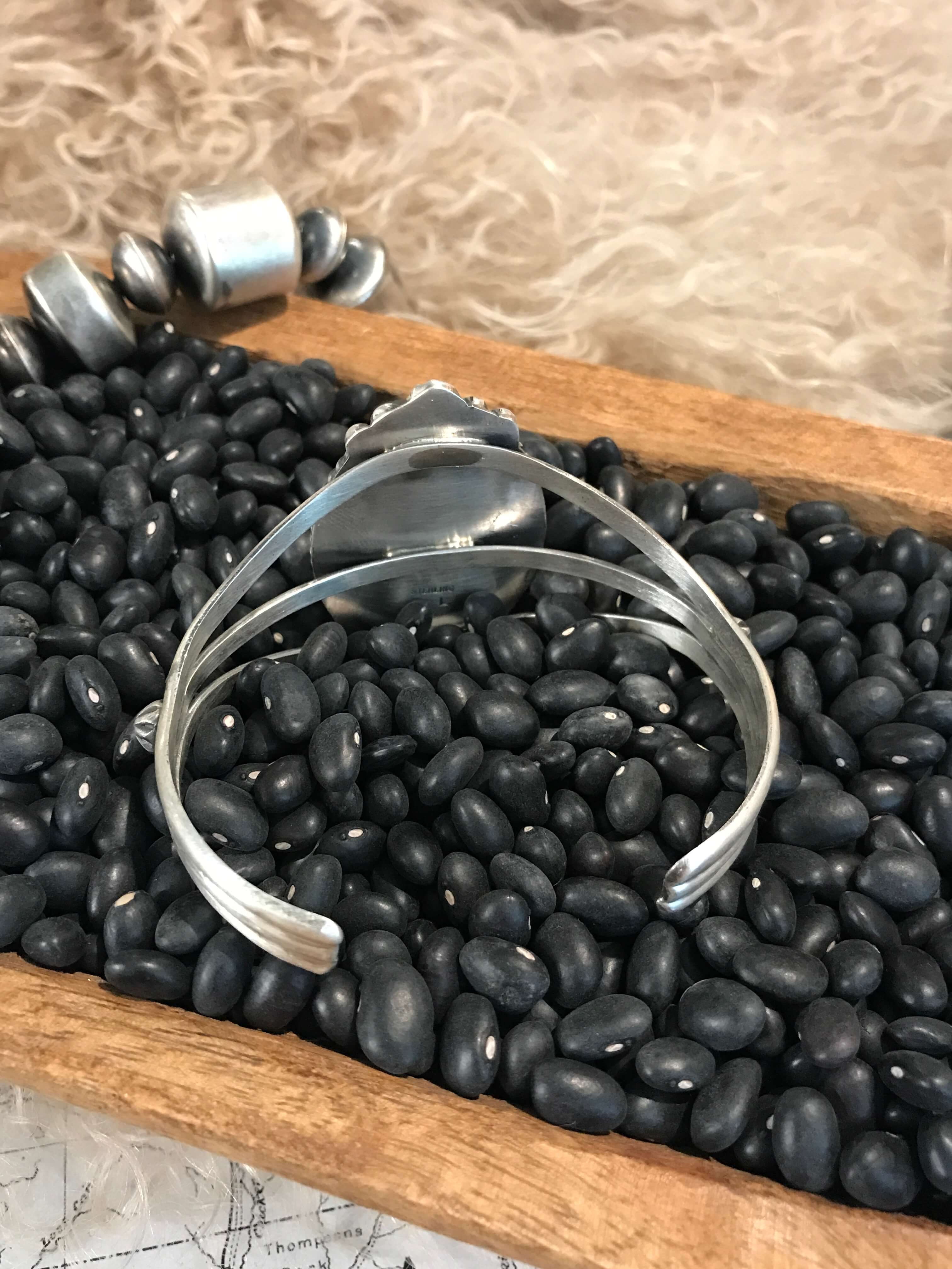 The Lapis Statement Cuff-Bracelets & Cuffs-Calli Co., Turquoise and Silver Jewelry, Native American Handmade, Zuni Tribe, Navajo Tribe, Brock Texas