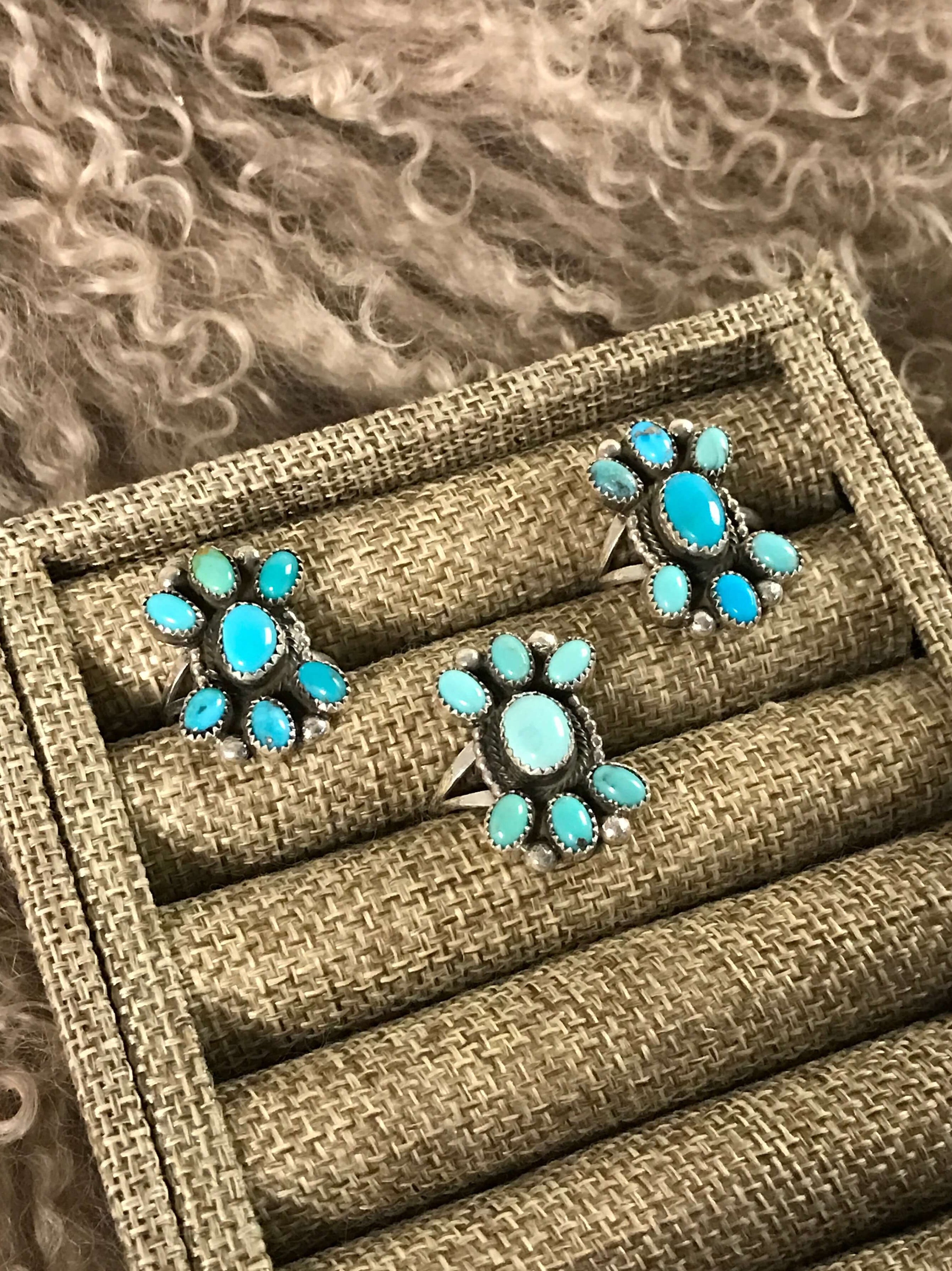 The Selma Adjustable Turquoise Rings-Rings-Calli Co., Turquoise and Silver Jewelry, Native American Handmade, Zuni Tribe, Navajo Tribe, Brock Texas