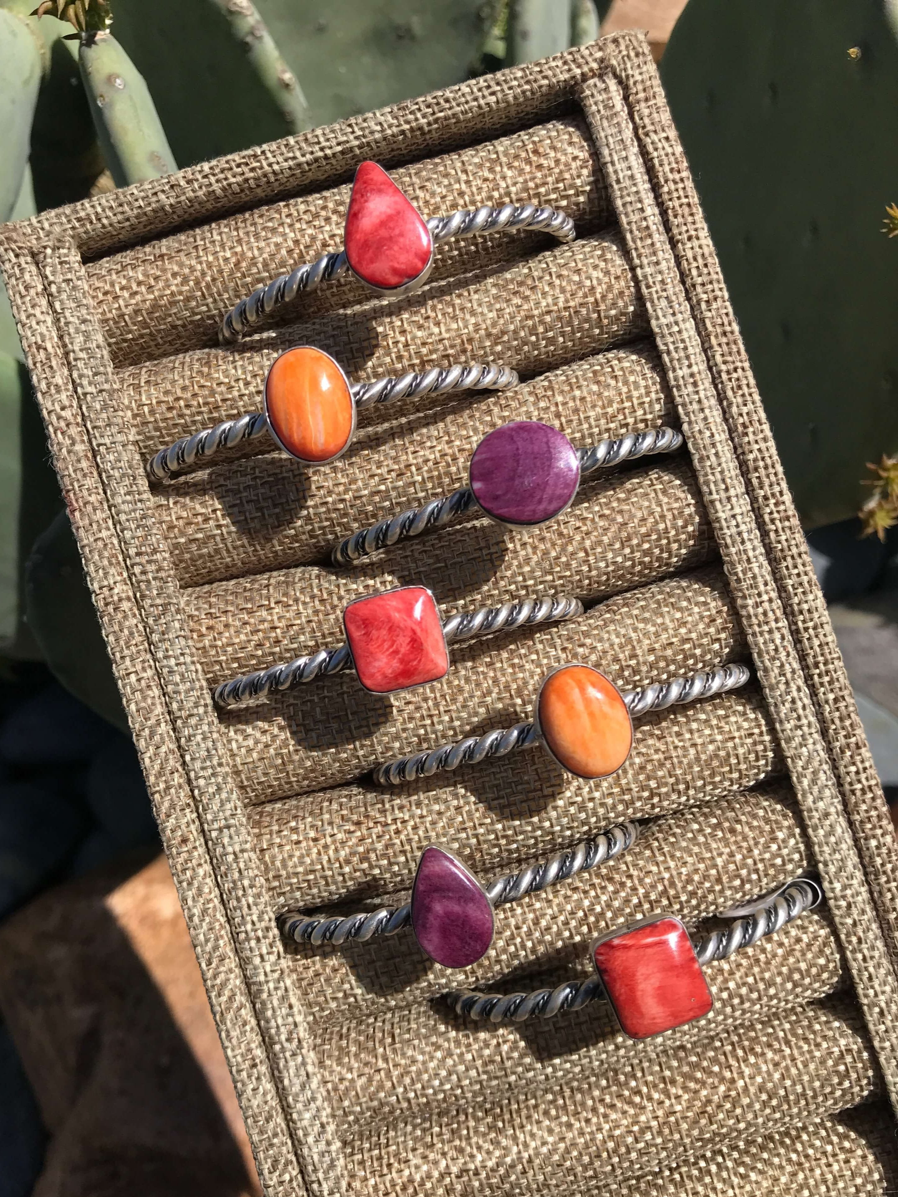 The Camilla Spiny Cuffs (Copy)-Bracelets & Cuffs-Calli Co., Turquoise and Silver Jewelry, Native American Handmade, Zuni Tribe, Navajo Tribe, Brock Texas