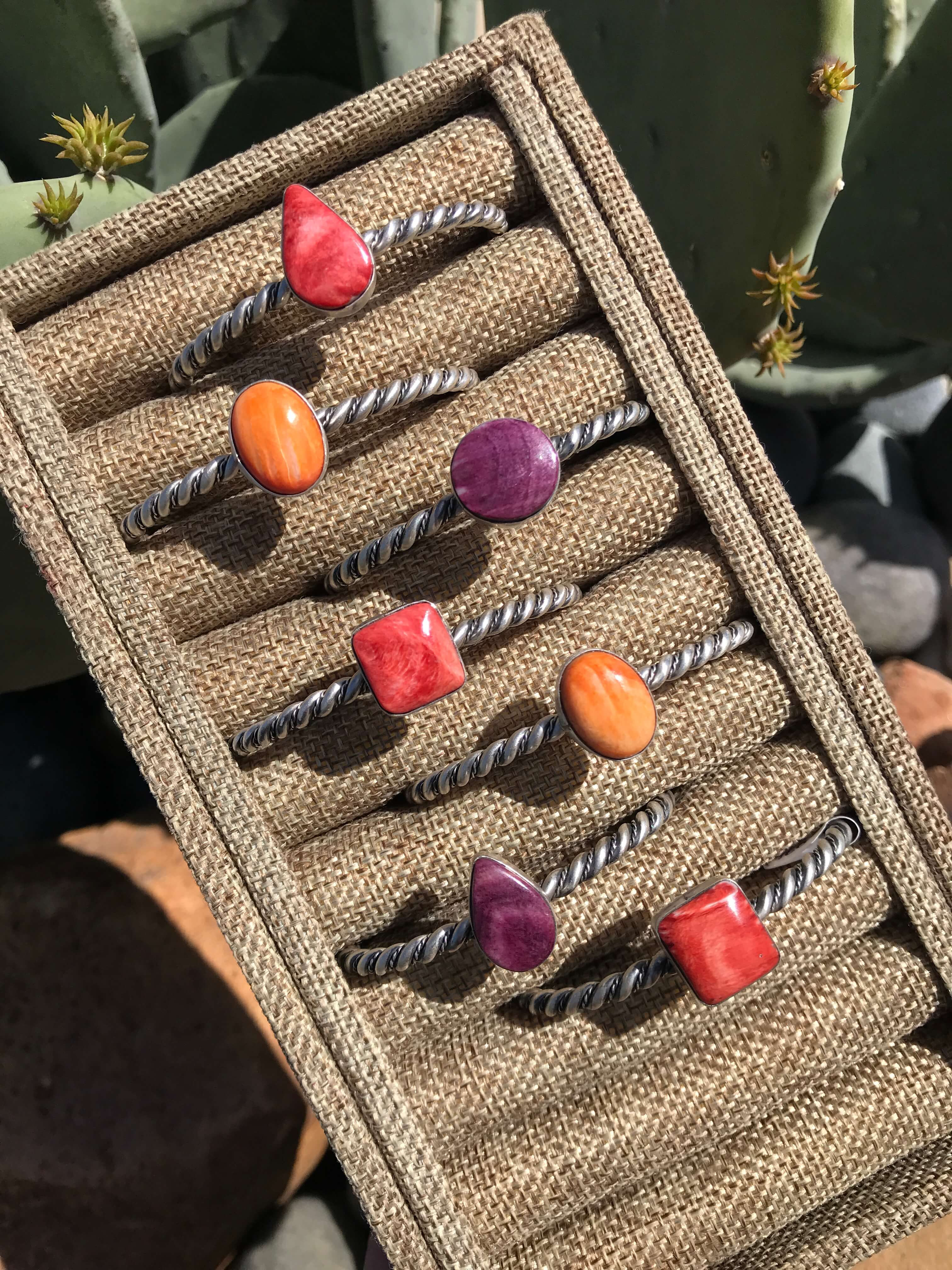 The Camilla Spiny Cuffs (Copy)-Bracelets & Cuffs-Calli Co., Turquoise and Silver Jewelry, Native American Handmade, Zuni Tribe, Navajo Tribe, Brock Texas