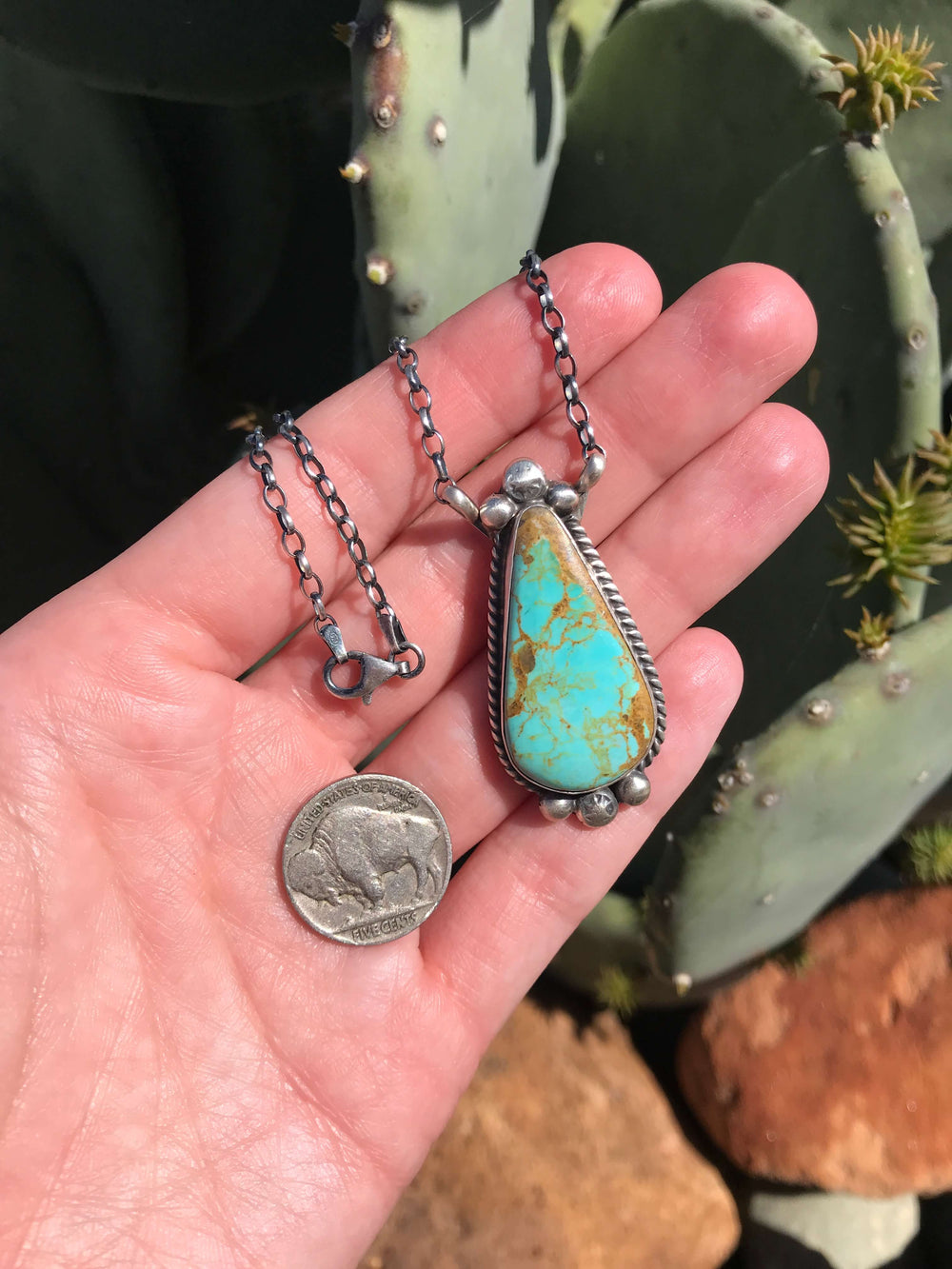 The McCoy Necklace, 6-Necklaces-Calli Co., Turquoise and Silver Jewelry, Native American Handmade, Zuni Tribe, Navajo Tribe, Brock Texas
