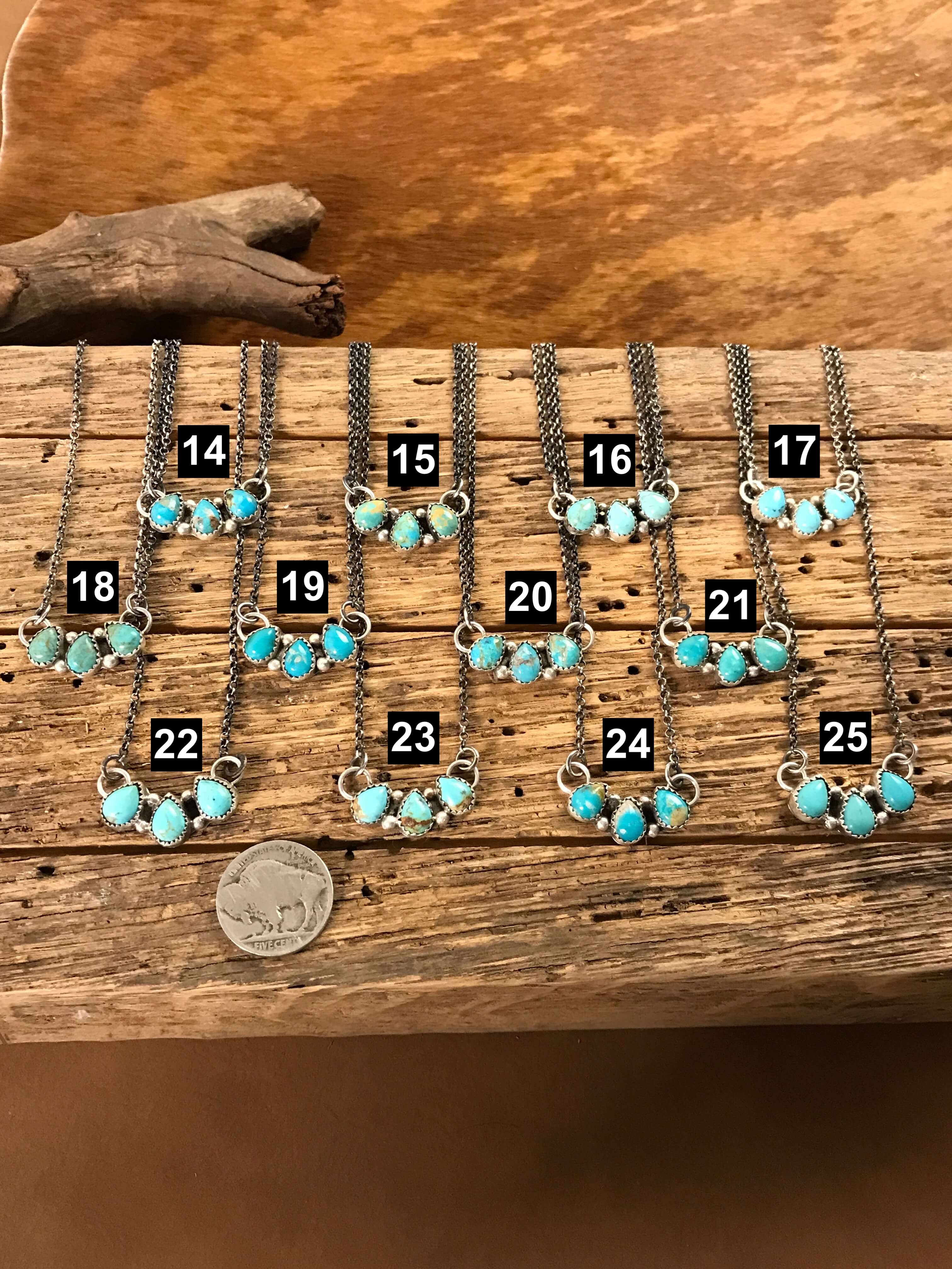 The Rexford Turquoise 3 Stone Necklaces-Necklaces-Calli Co., Turquoise and Silver Jewelry, Native American Handmade, Zuni Tribe, Navajo Tribe, Brock Texas