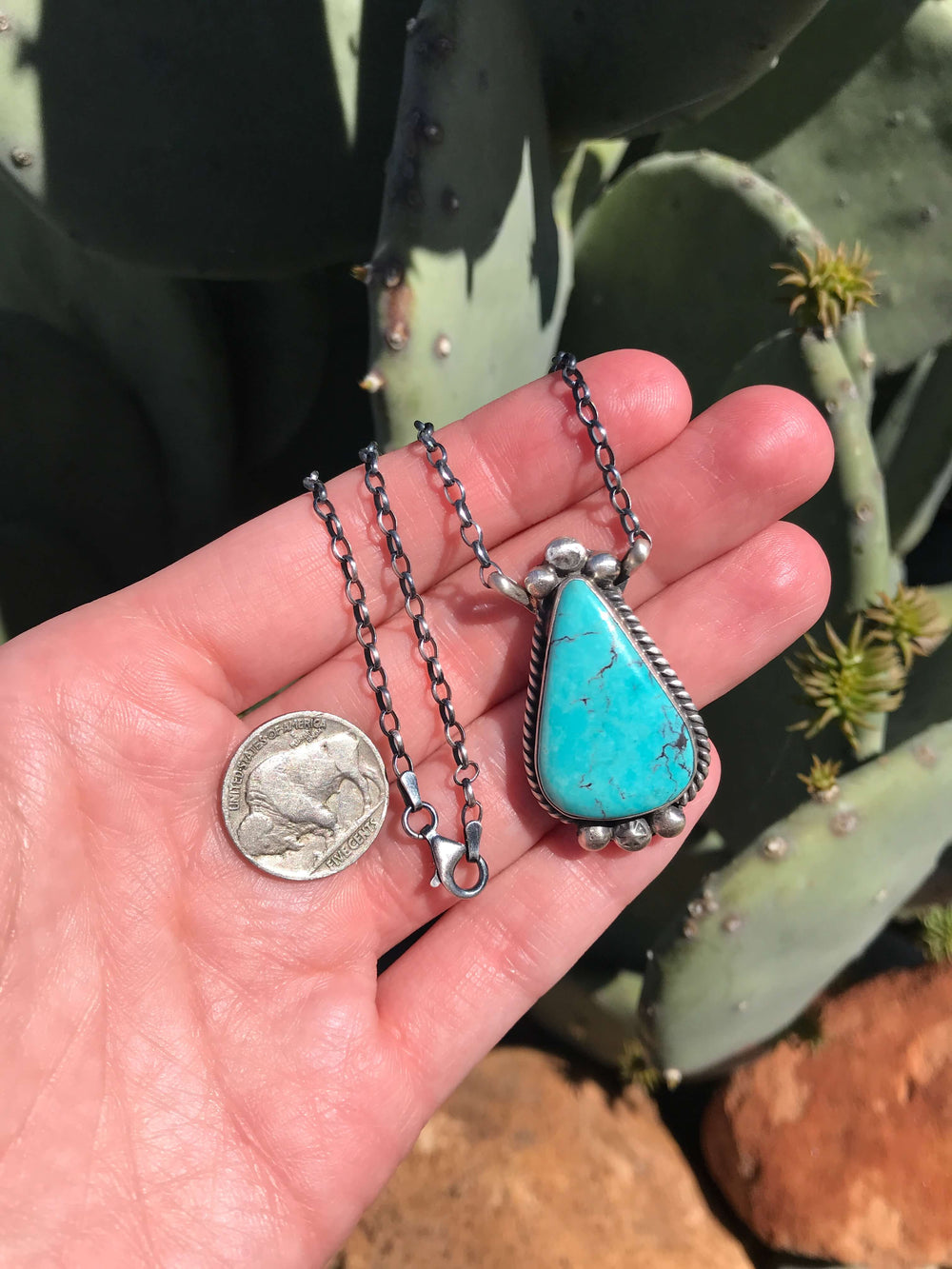 The McCoy Necklace, 8-Necklaces-Calli Co., Turquoise and Silver Jewelry, Native American Handmade, Zuni Tribe, Navajo Tribe, Brock Texas
