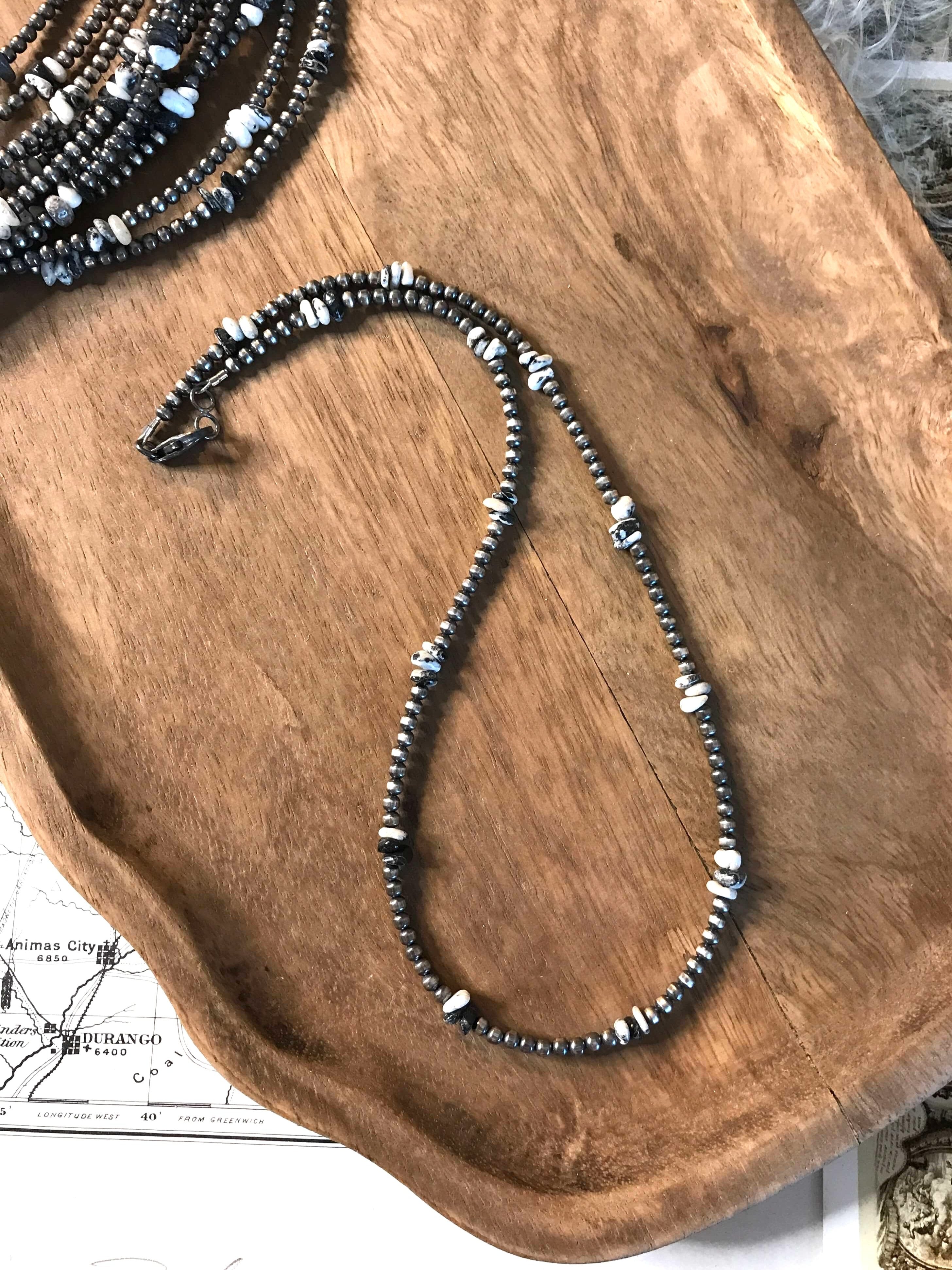 Pearl & White Buffalo Nugget Necklace | Calli Co. Silver | Fort