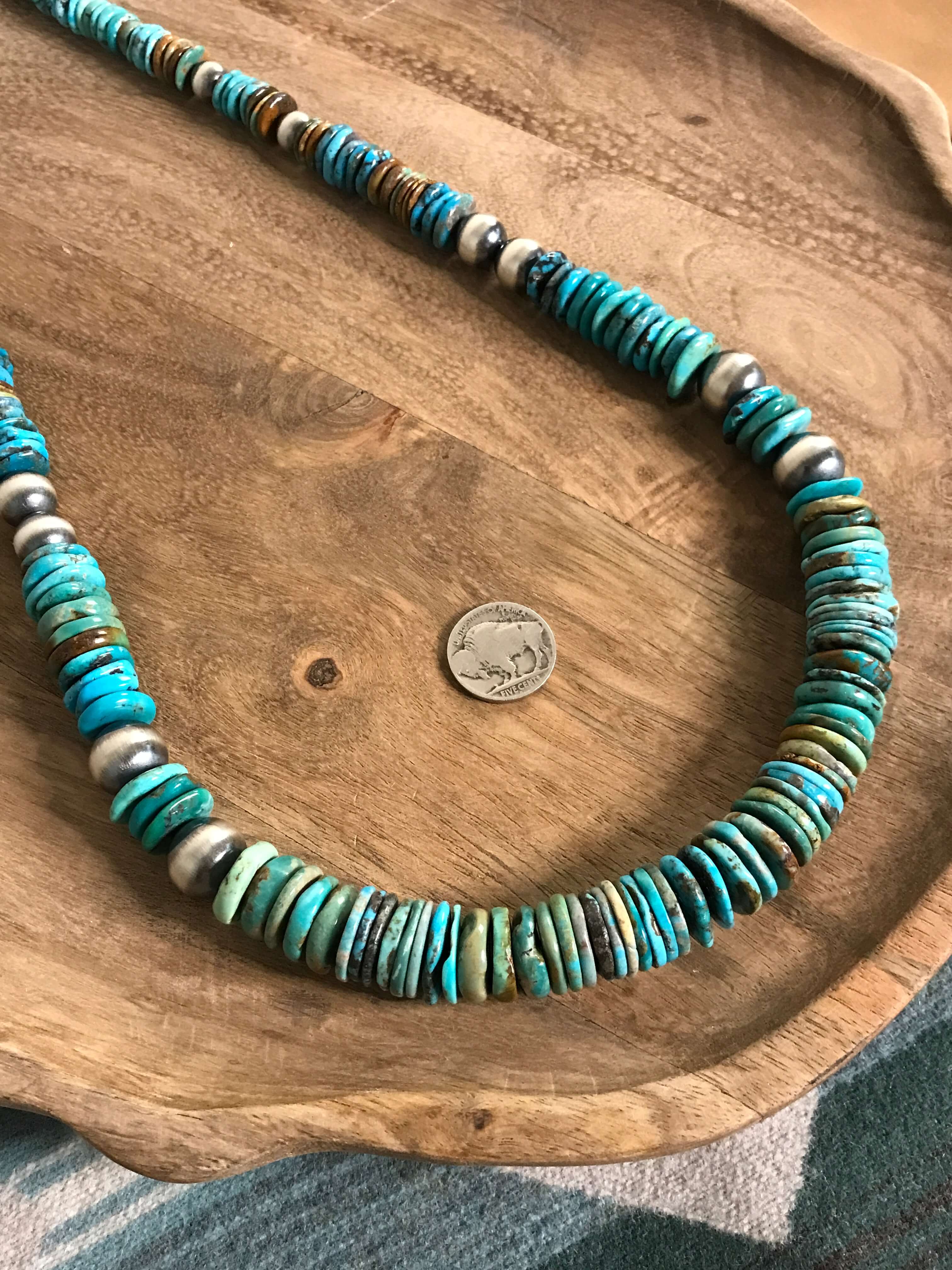The Tuscola 34" Statement Necklace, 1 xx-Necklaces-Calli Co., Turquoise and Silver Jewelry, Native American Handmade, Zuni Tribe, Navajo Tribe, Brock Texas