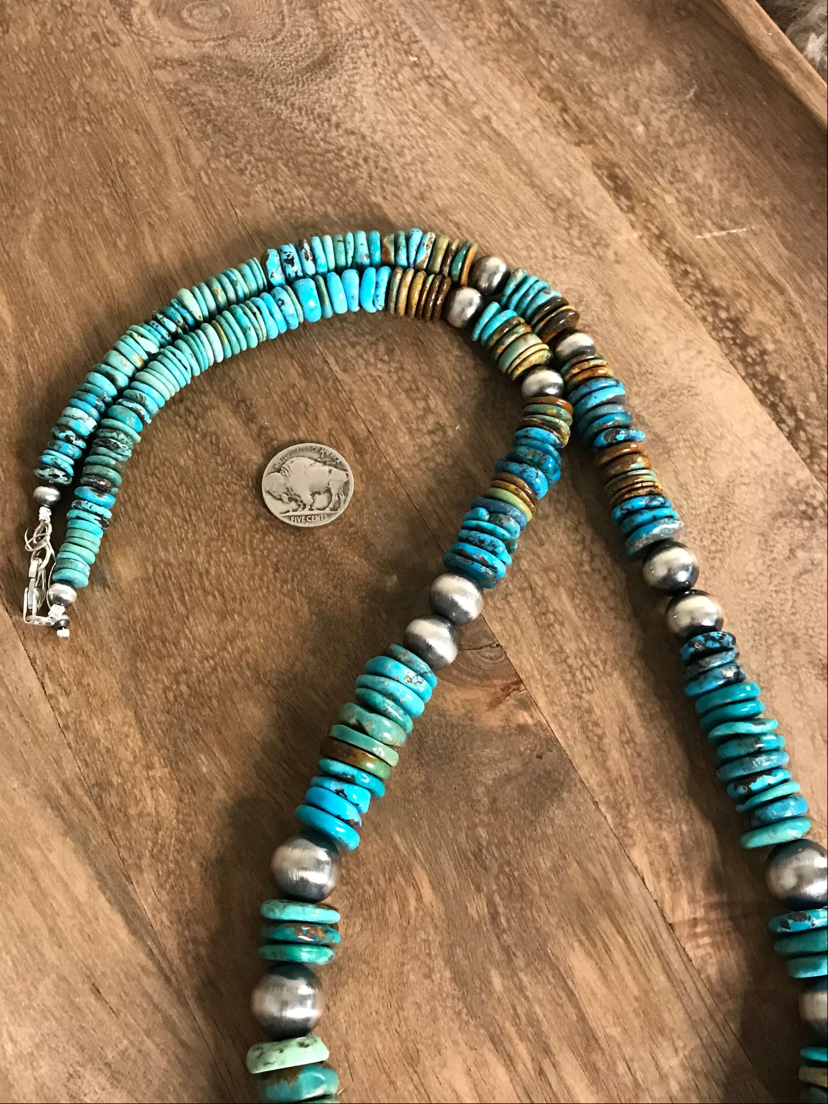 The Tuscola 34" Statement Necklace, 1 xx-Necklaces-Calli Co., Turquoise and Silver Jewelry, Native American Handmade, Zuni Tribe, Navajo Tribe, Brock Texas