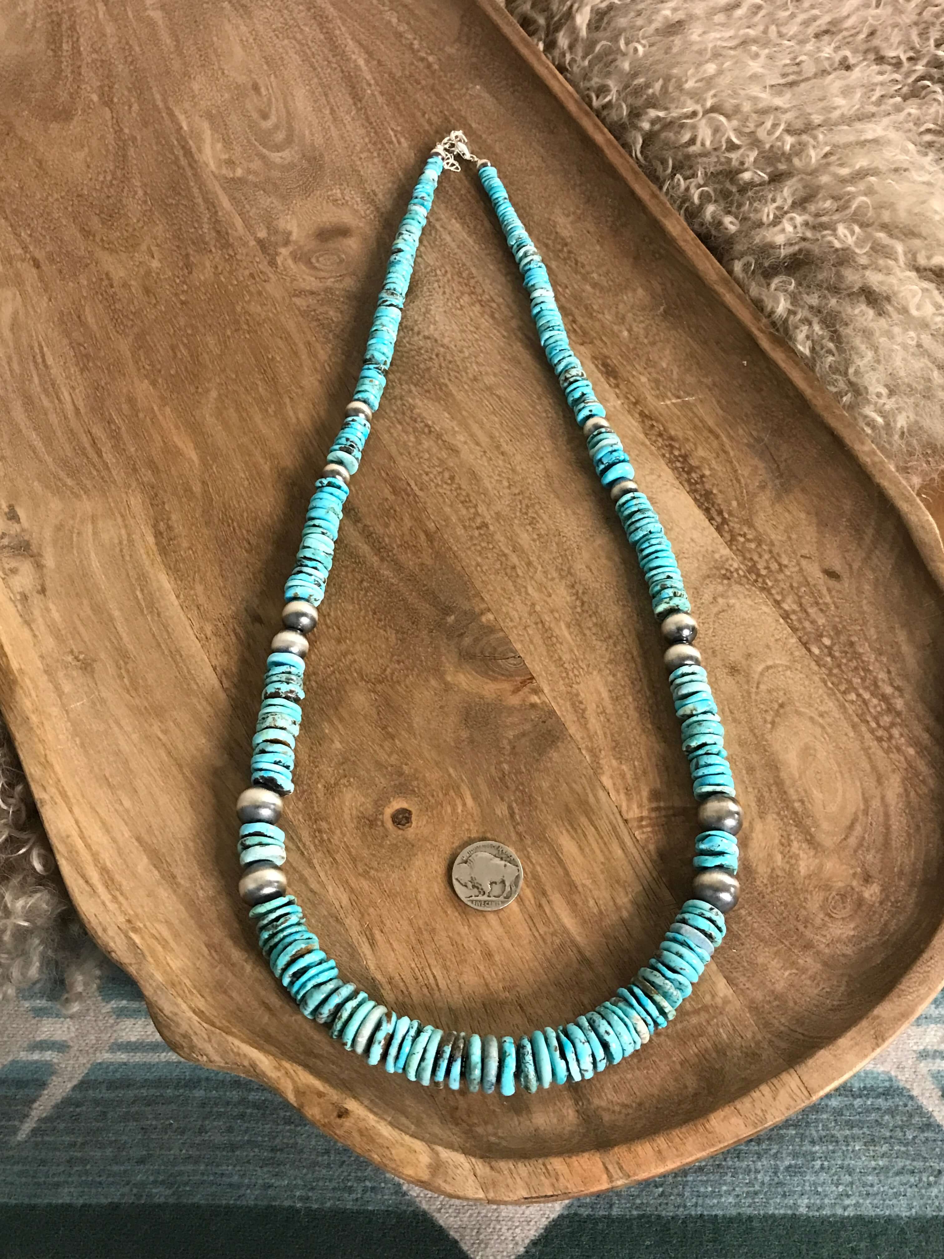 The Tuscola 34" Statement Necklace, 2-Necklaces-Calli Co., Turquoise and Silver Jewelry, Native American Handmade, Zuni Tribe, Navajo Tribe, Brock Texas
