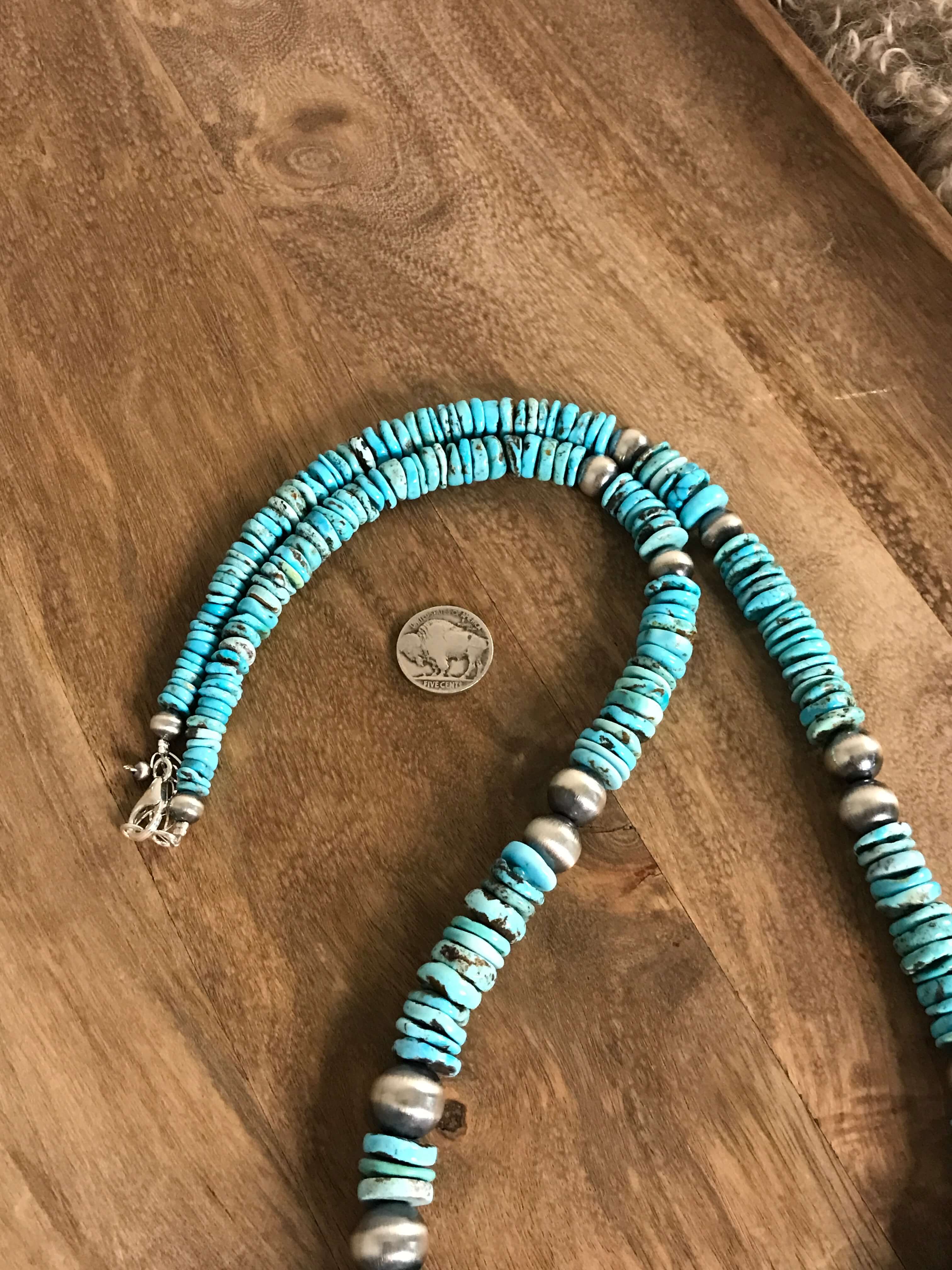 The Tuscola 34" Statement Necklace, 2-Necklaces-Calli Co., Turquoise and Silver Jewelry, Native American Handmade, Zuni Tribe, Navajo Tribe, Brock Texas