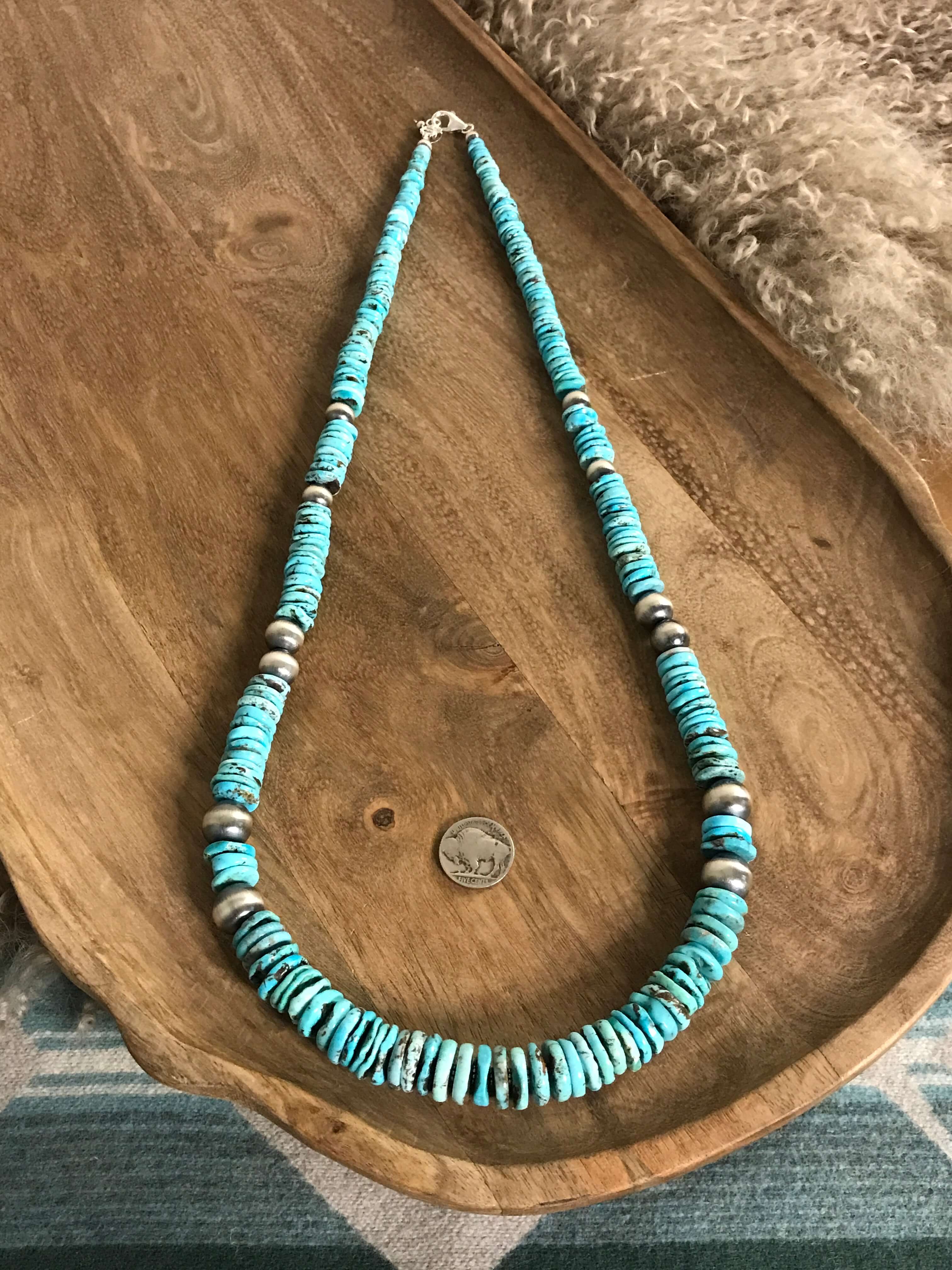 The Tuscola 34" Statement Necklace, 4-Necklaces-Calli Co., Turquoise and Silver Jewelry, Native American Handmade, Zuni Tribe, Navajo Tribe, Brock Texas