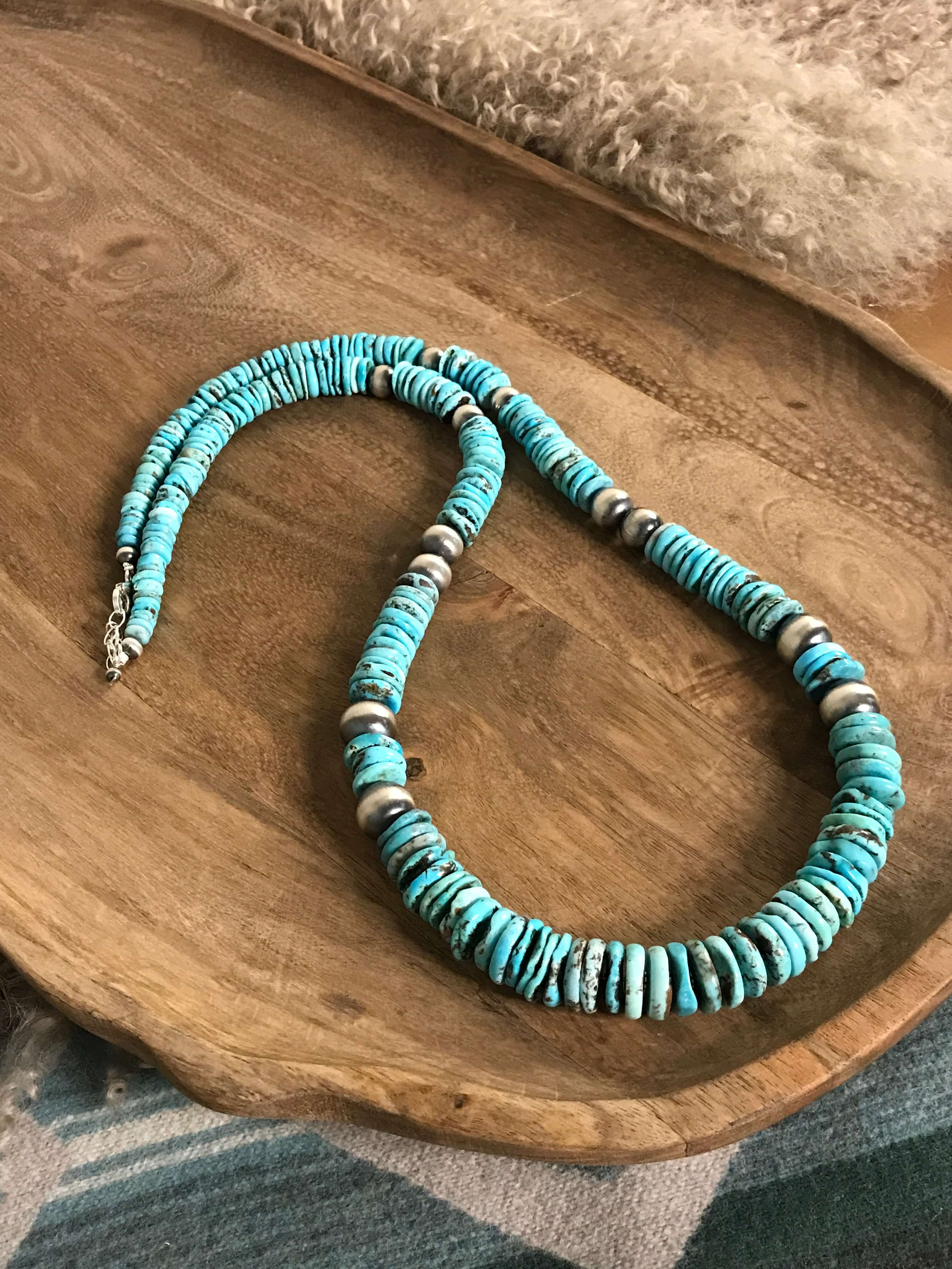 The Tuscola 34" Statement Necklace, 4-Necklaces-Calli Co., Turquoise and Silver Jewelry, Native American Handmade, Zuni Tribe, Navajo Tribe, Brock Texas