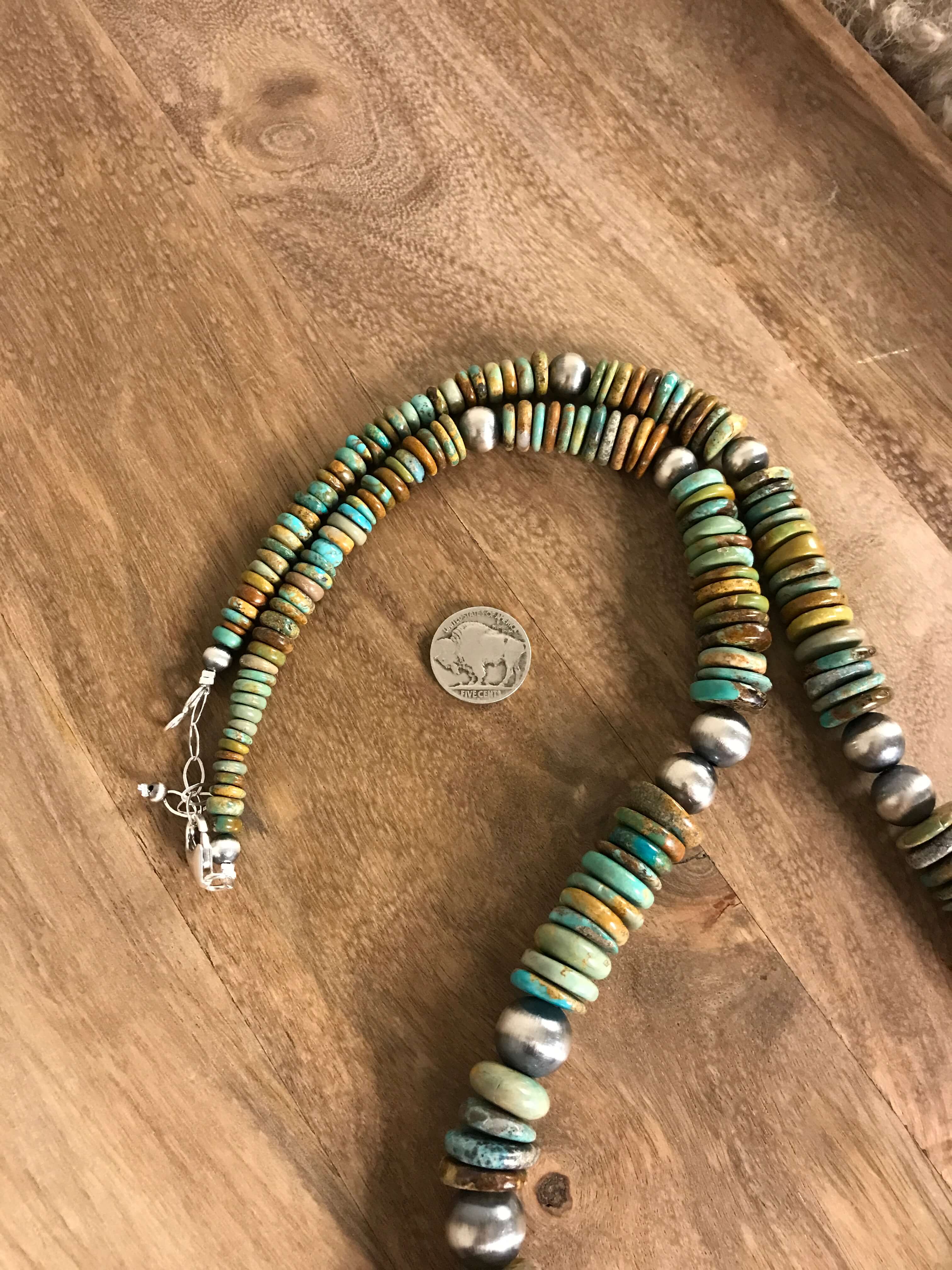 The Tuscola 34" Statement Necklace, 3-Necklaces-Calli Co., Turquoise and Silver Jewelry, Native American Handmade, Zuni Tribe, Navajo Tribe, Brock Texas