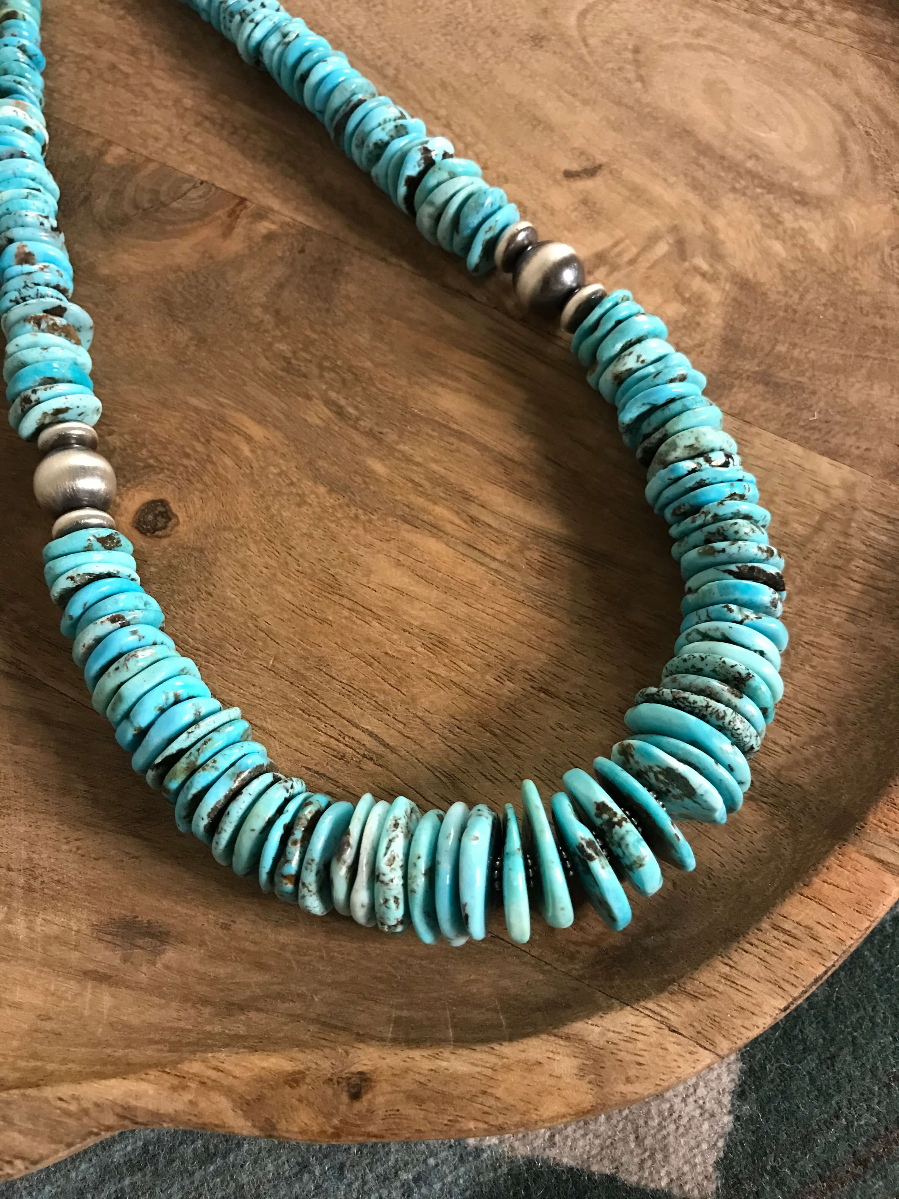 The Brady 20" Stacked Necklace, 1-Necklaces-Calli Co., Turquoise and Silver Jewelry, Native American Handmade, Zuni Tribe, Navajo Tribe, Brock Texas