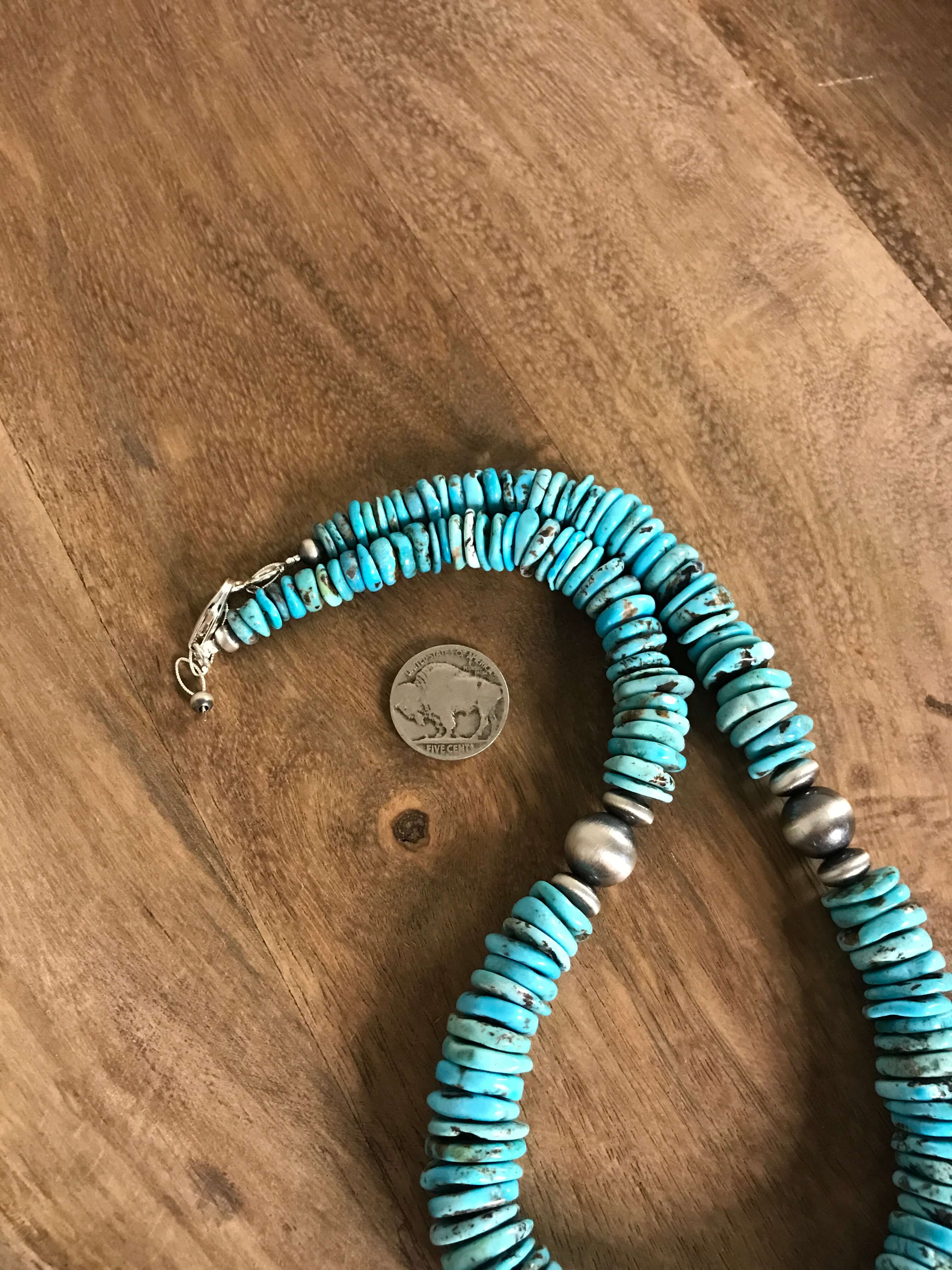 The Brady 20" Stacked Necklace, 1-Necklaces-Calli Co., Turquoise and Silver Jewelry, Native American Handmade, Zuni Tribe, Navajo Tribe, Brock Texas