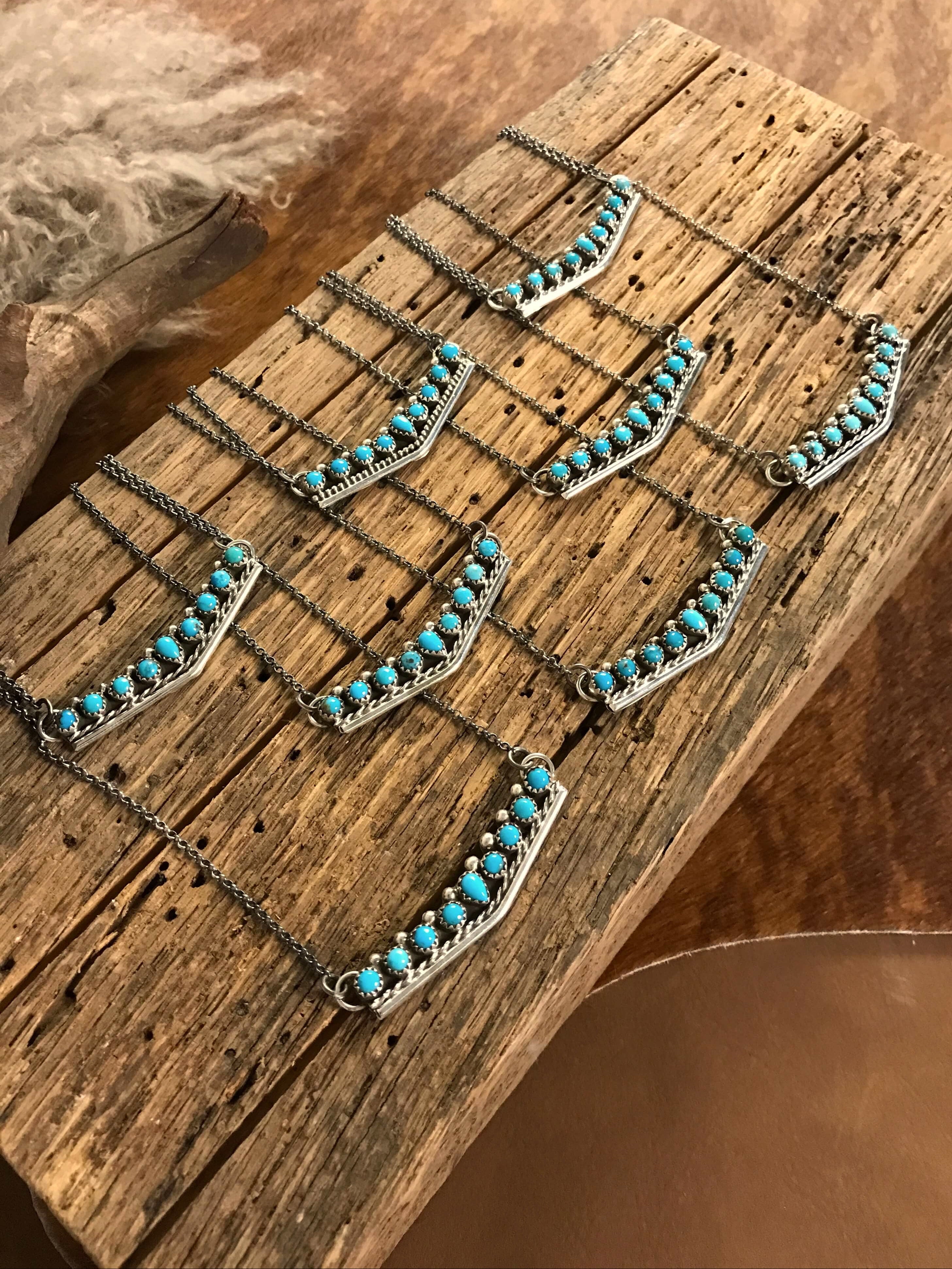 The Valdina Necklaces-Necklaces-Calli Co., Turquoise and Silver Jewelry, Native American Handmade, Zuni Tribe, Navajo Tribe, Brock Texas