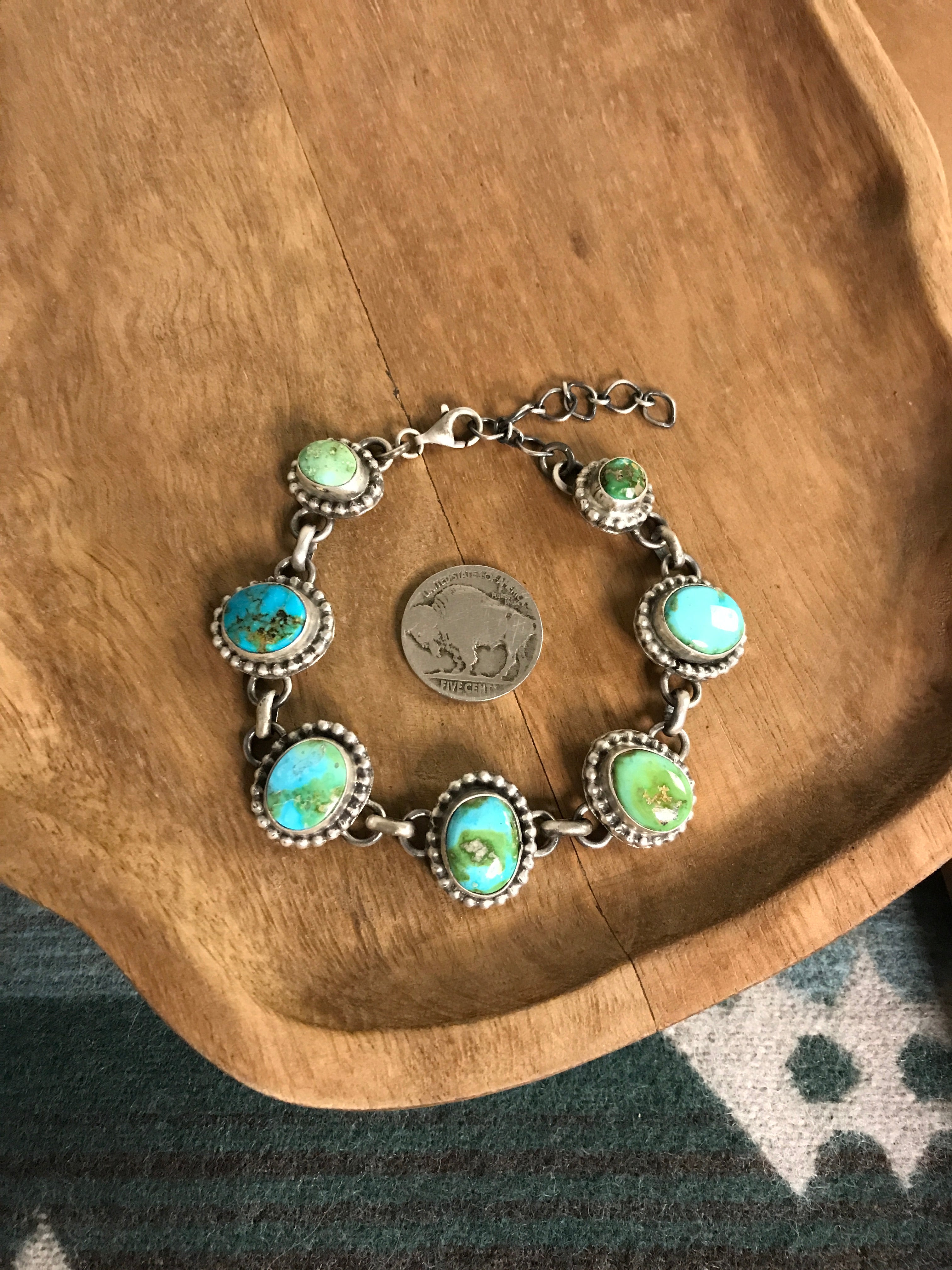 The Kiona Link Bracelet, 1-Bracelets & Cuffs-Calli Co., Turquoise and Silver Jewelry, Native American Handmade, Zuni Tribe, Navajo Tribe, Brock Texas