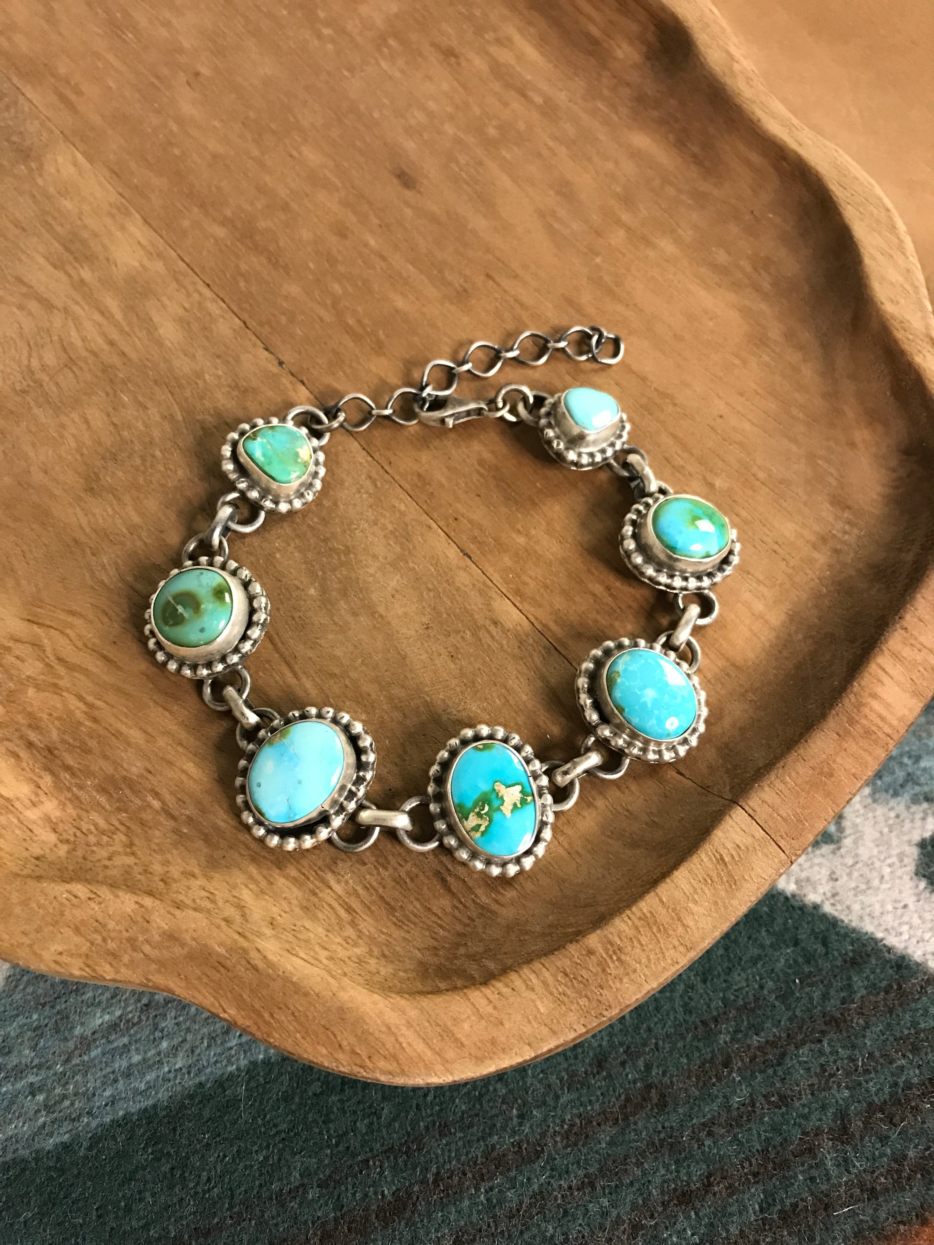 The Kiona Link Bracelet, 2-Bracelets & Cuffs-Calli Co., Turquoise and Silver Jewelry, Native American Handmade, Zuni Tribe, Navajo Tribe, Brock Texas