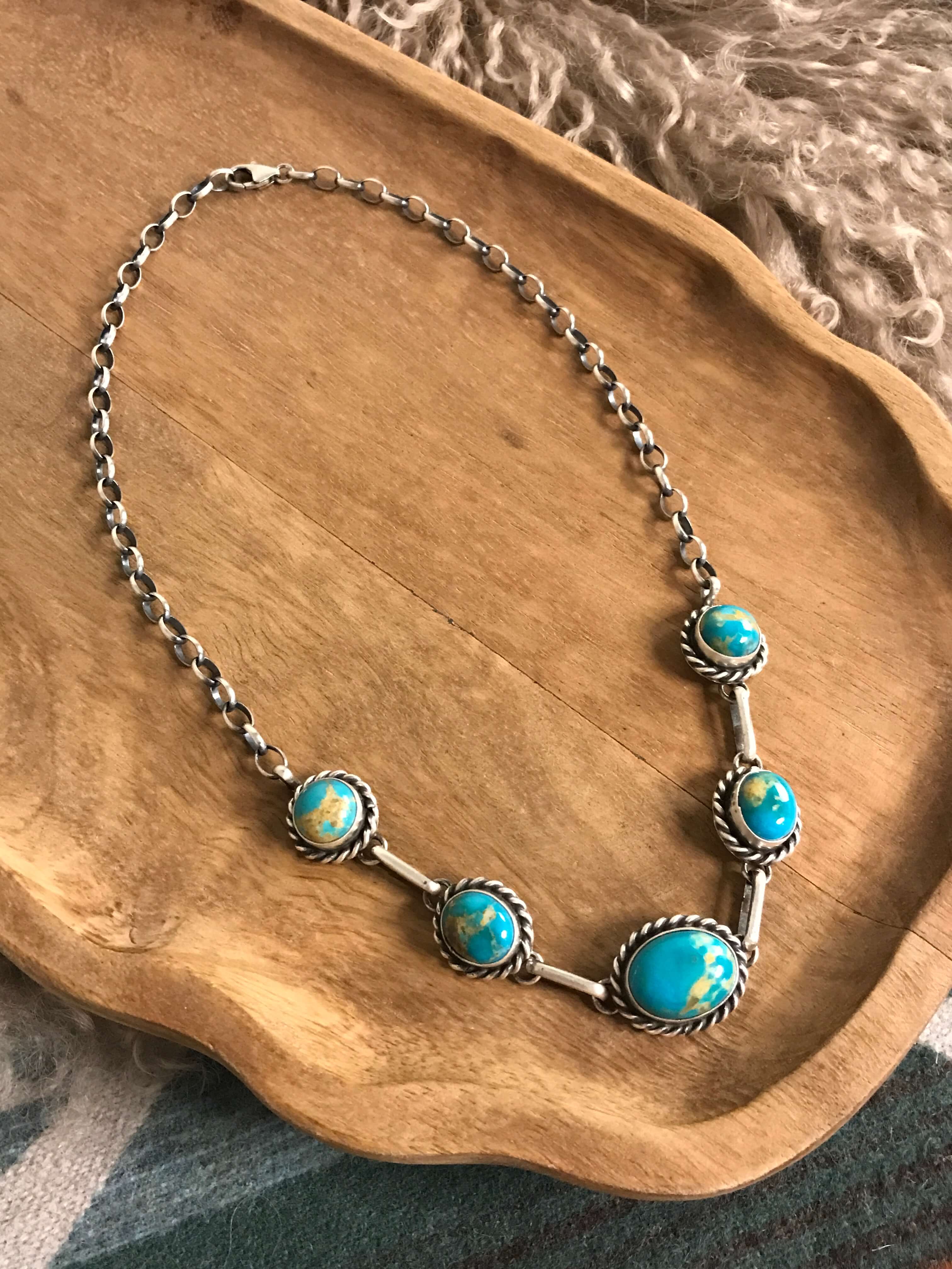 The Sutton Necklace, 1-Necklaces-Calli Co., Turquoise and Silver Jewelry, Native American Handmade, Zuni Tribe, Navajo Tribe, Brock Texas