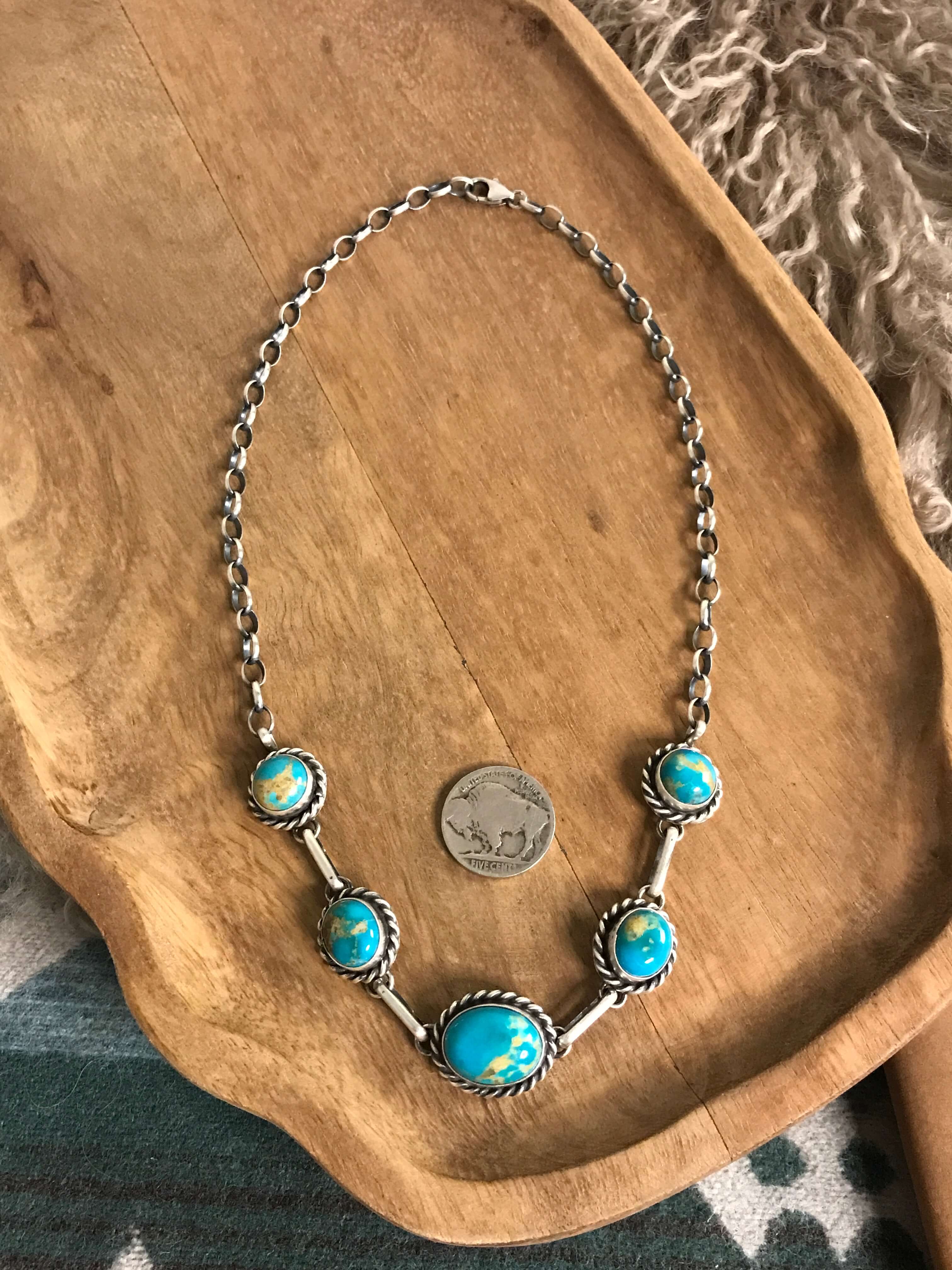 The Sutton Necklace, 1-Necklaces-Calli Co., Turquoise and Silver Jewelry, Native American Handmade, Zuni Tribe, Navajo Tribe, Brock Texas