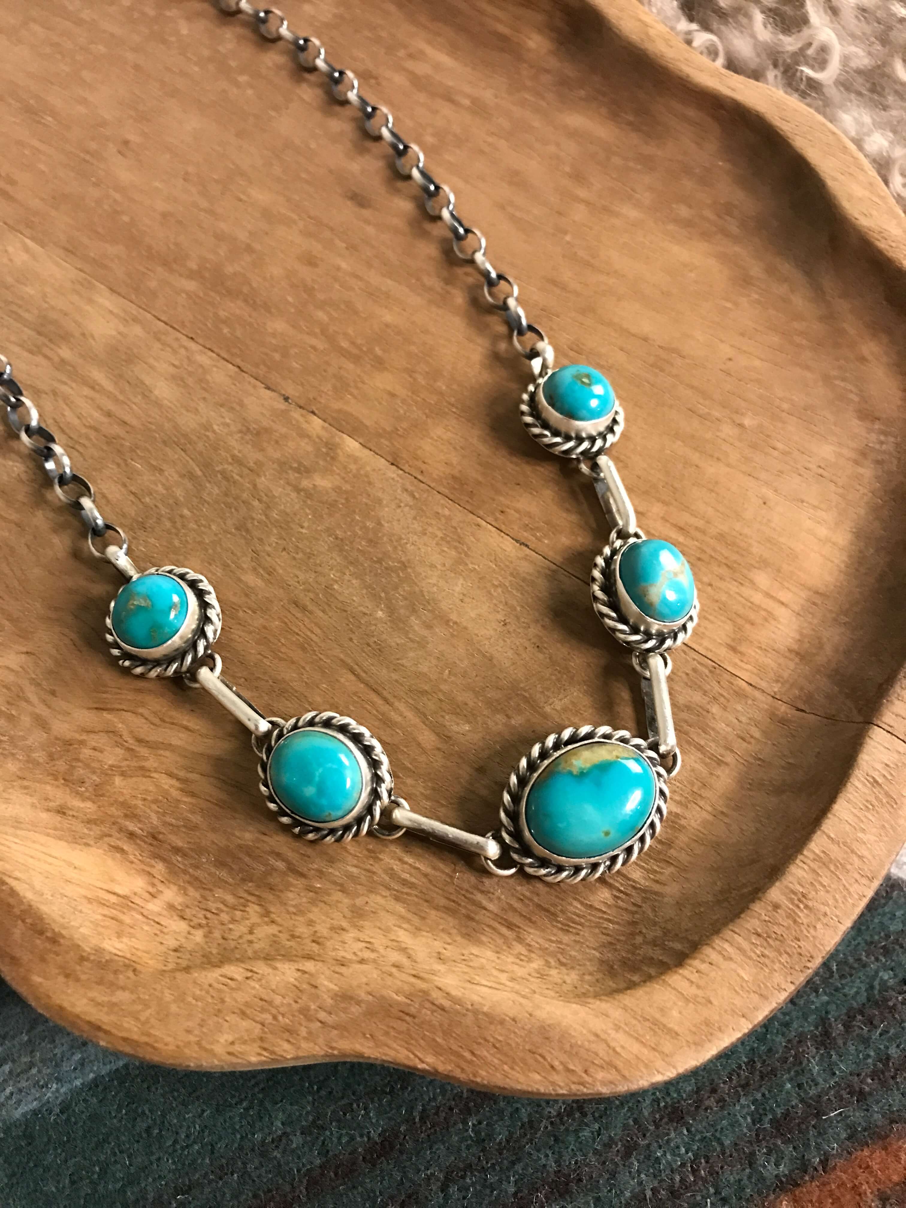 The Sutton Necklace, 3-Necklaces-Calli Co., Turquoise and Silver Jewelry, Native American Handmade, Zuni Tribe, Navajo Tribe, Brock Texas