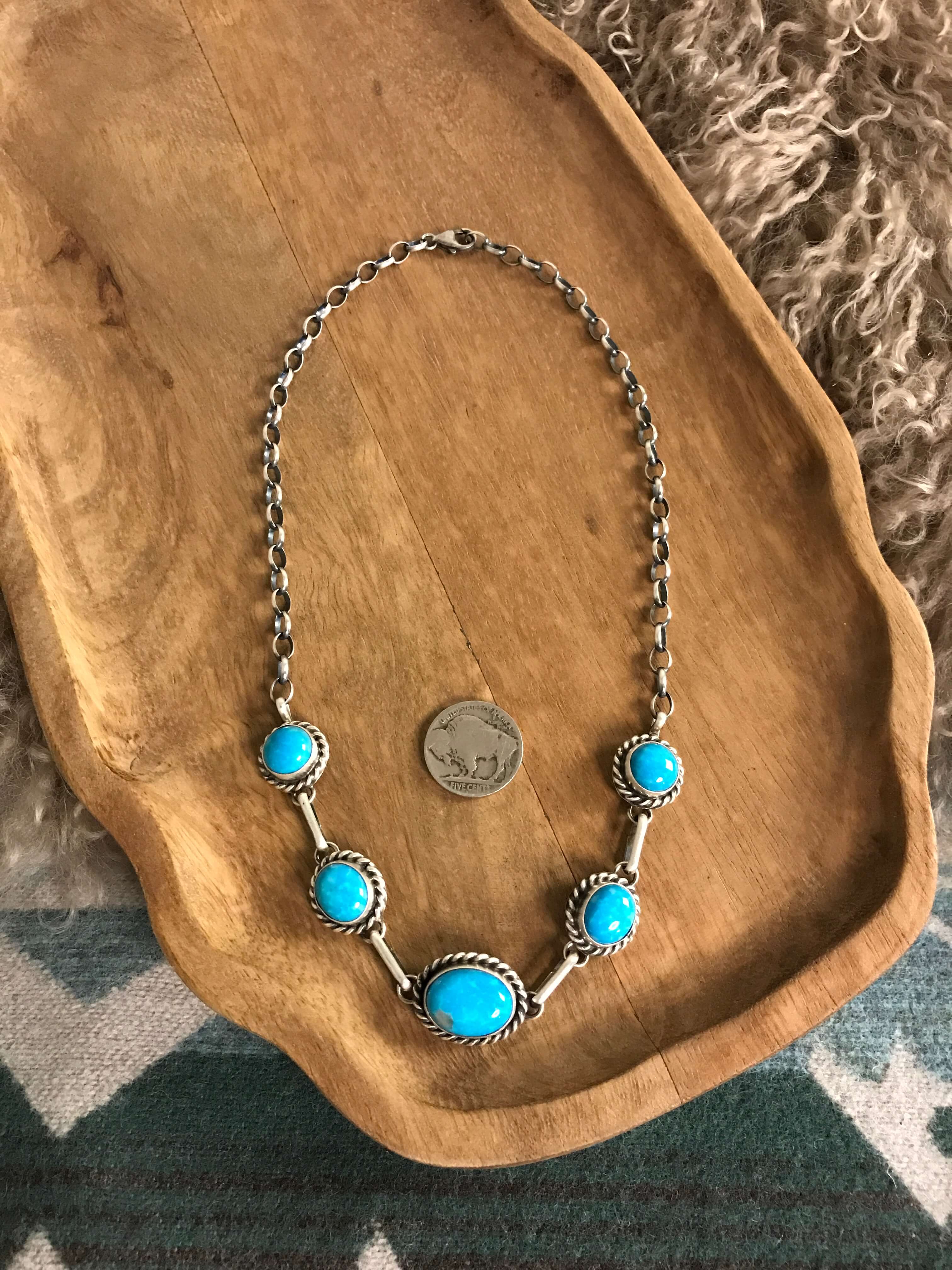 The Sutton Necklace, 10-Necklaces-Calli Co., Turquoise and Silver Jewelry, Native American Handmade, Zuni Tribe, Navajo Tribe, Brock Texas