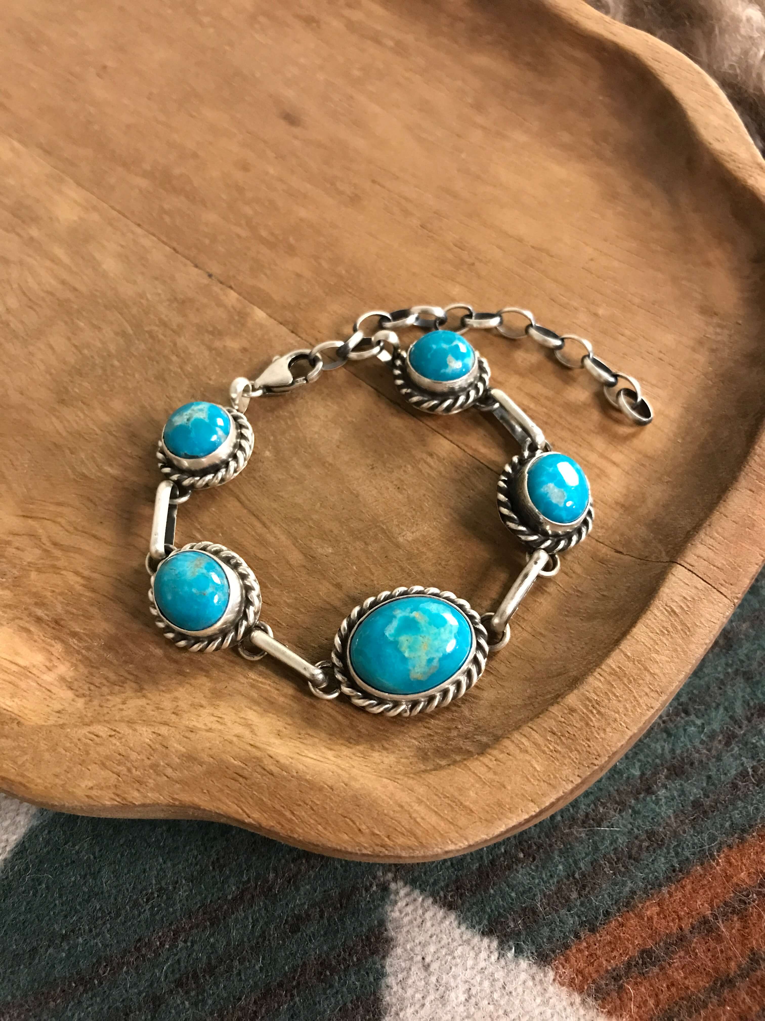 The Hamilton Link Bracelet, 2-Bracelets & Cuffs-Calli Co., Turquoise and Silver Jewelry, Native American Handmade, Zuni Tribe, Navajo Tribe, Brock Texas