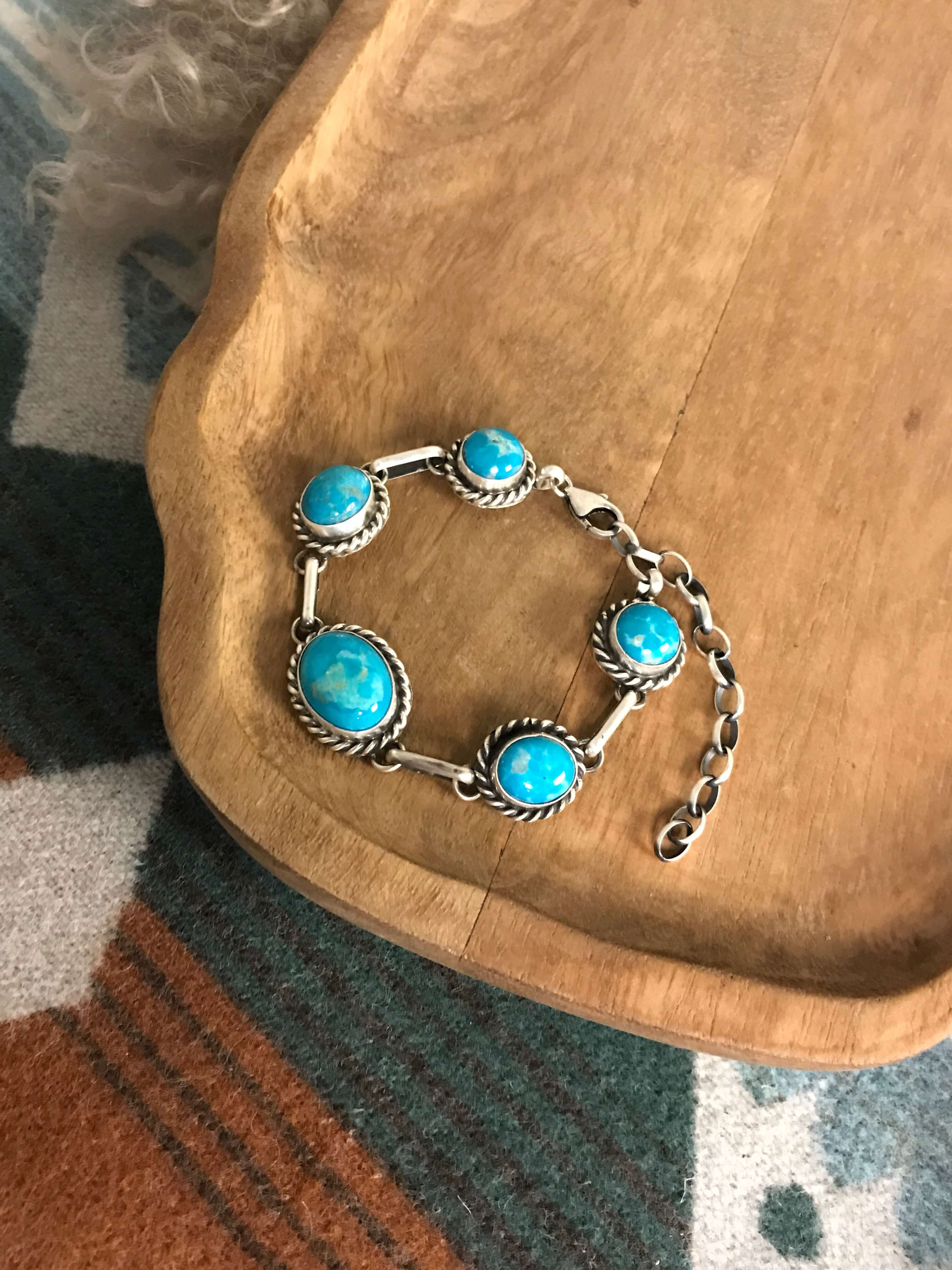 The Hamilton Link Bracelet, 2-Bracelets & Cuffs-Calli Co., Turquoise and Silver Jewelry, Native American Handmade, Zuni Tribe, Navajo Tribe, Brock Texas